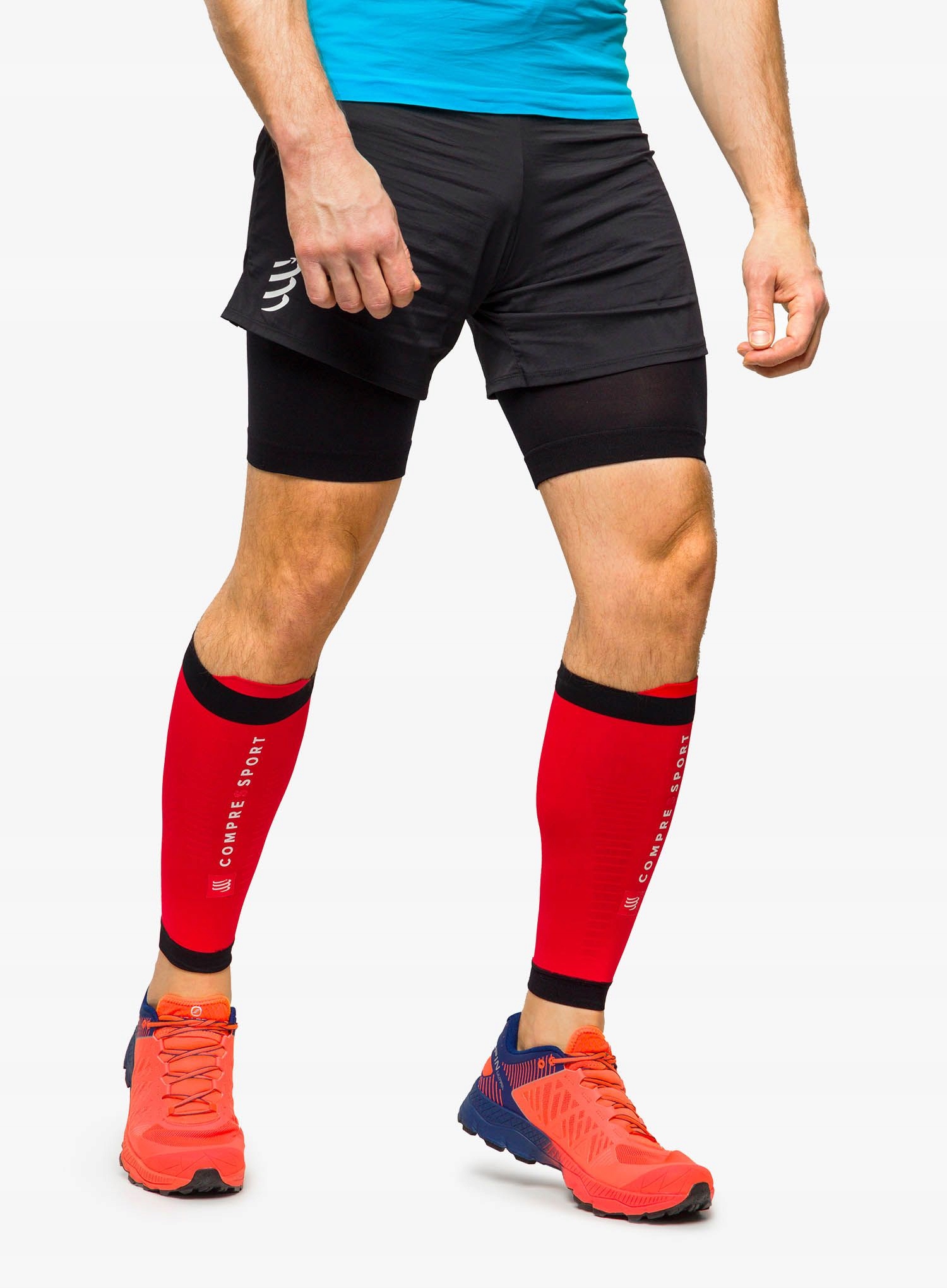 Běžecké návleky na lýtka Compressport R2 3.0 červeno/černé 30-34 cm