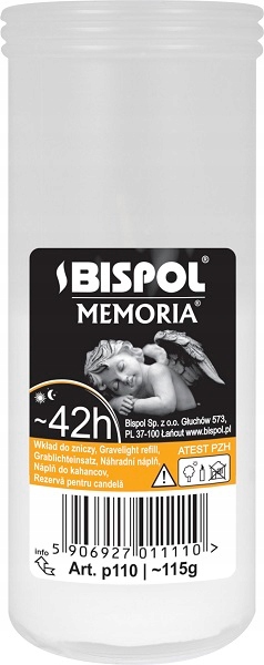 

Wkład parafinowy do zniczy 42h palenia Bispol