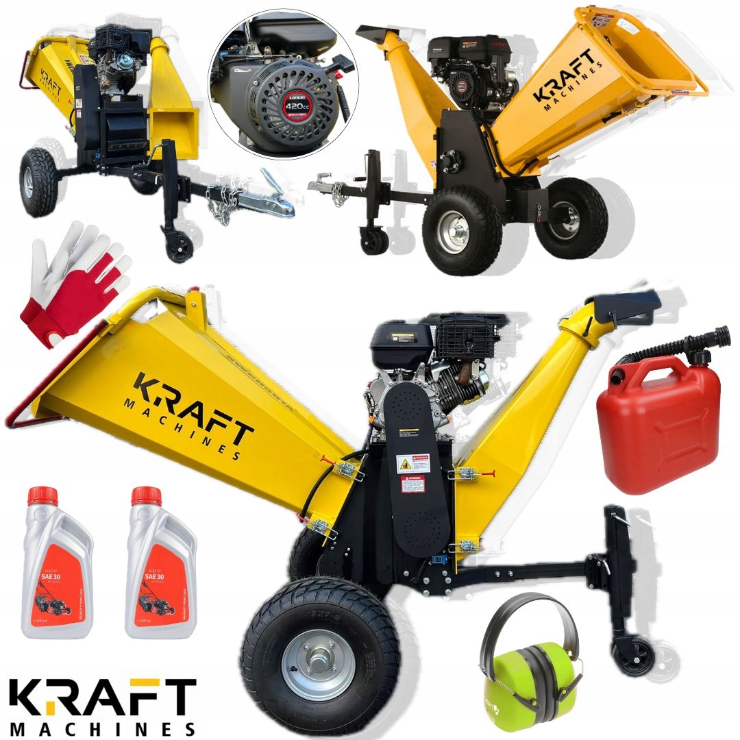 Spalinowy Rozdrabniacz Gałęzi KWCH501A Kraft 15KM Loncin 150MM Ogród