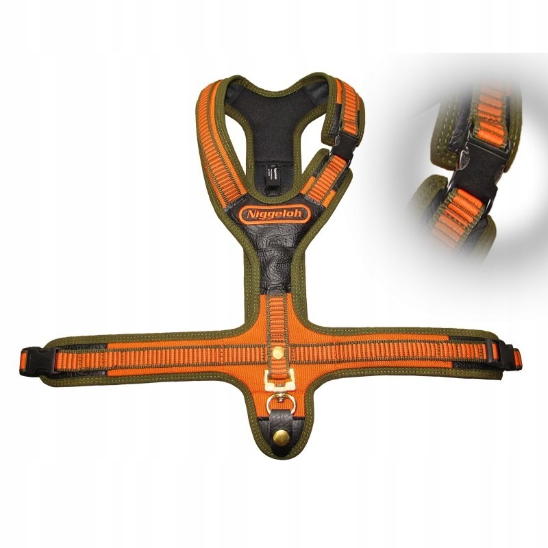 Szelki tropowe dla psa Niggeloh Follow M pomarańczowy/oliwka 0411 00013