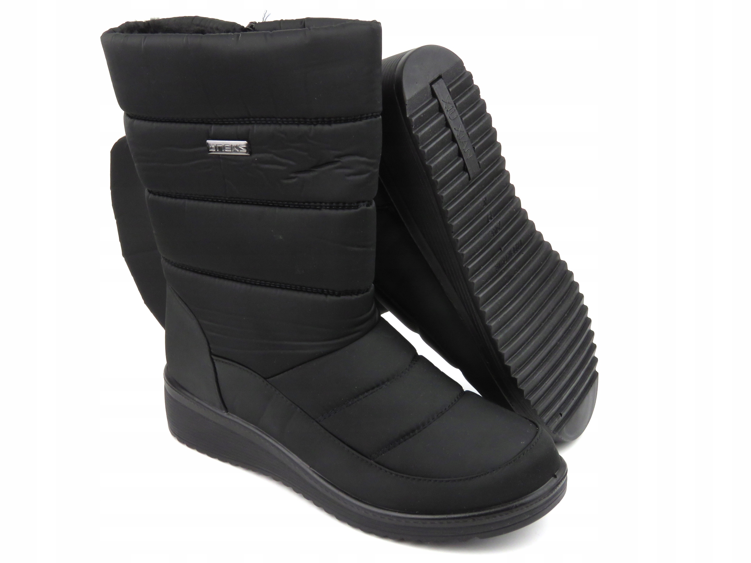 Śniegowce damskie ciepłe zimowe buty czarne r.38 Rozmiar 38