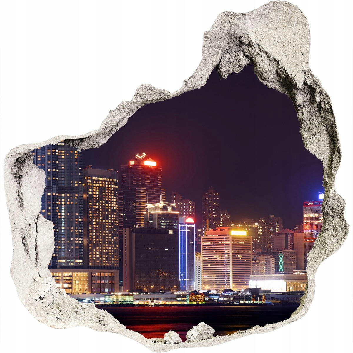 

Fototapeta dziura na ścianę Hongkong nocą 125x125