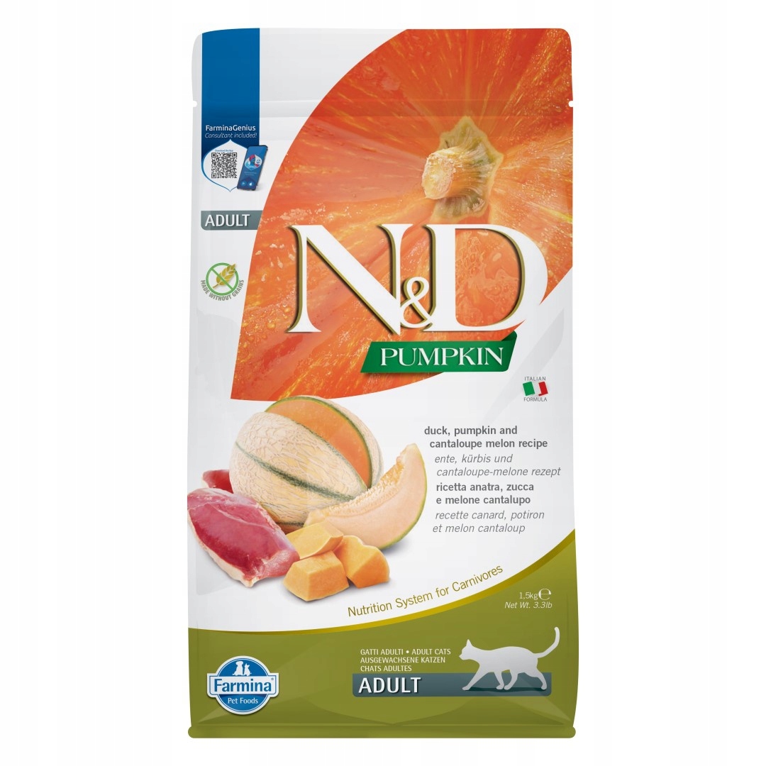Levně Farmina N&d Pumpkin Duck & Cantaloupe 1,5 kg Suché Krmivo Pro Kočky s kachnou