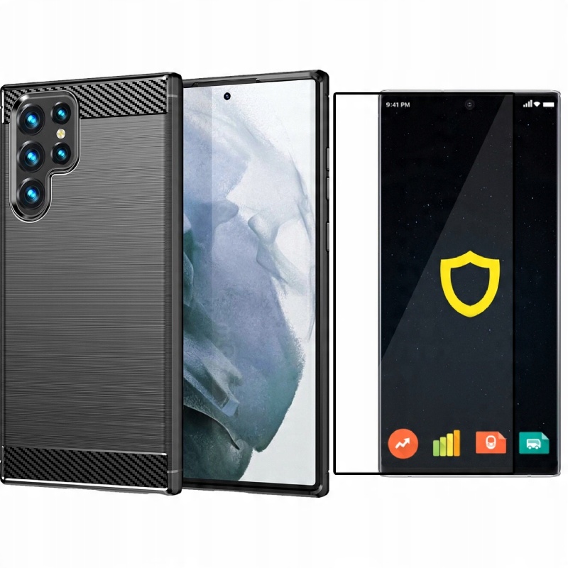 

Etui pancerne Carbon do Galaxy S22 Ultra +Szkło 3D