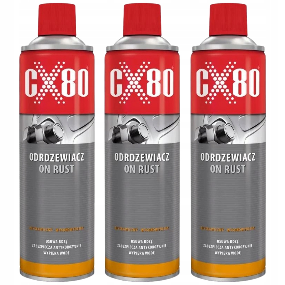 CX80 On Rust Odrdzewiacz śrub metalu w sprayu na rdzę antykorozyjny 0,5x3