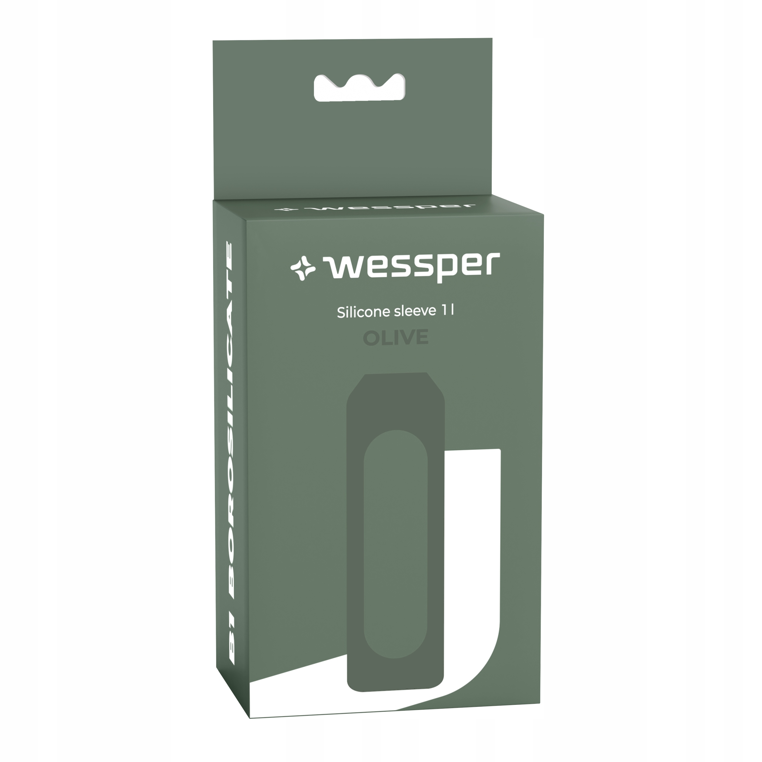 Etui silikonowe do butelki szklanej Wessper B1 Borosilicate 1l Olive