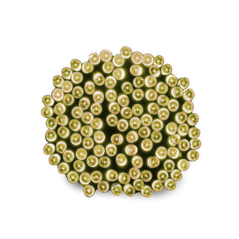 Lampki choinkowe 8 tryb mocne 200 LED białe ciepłe