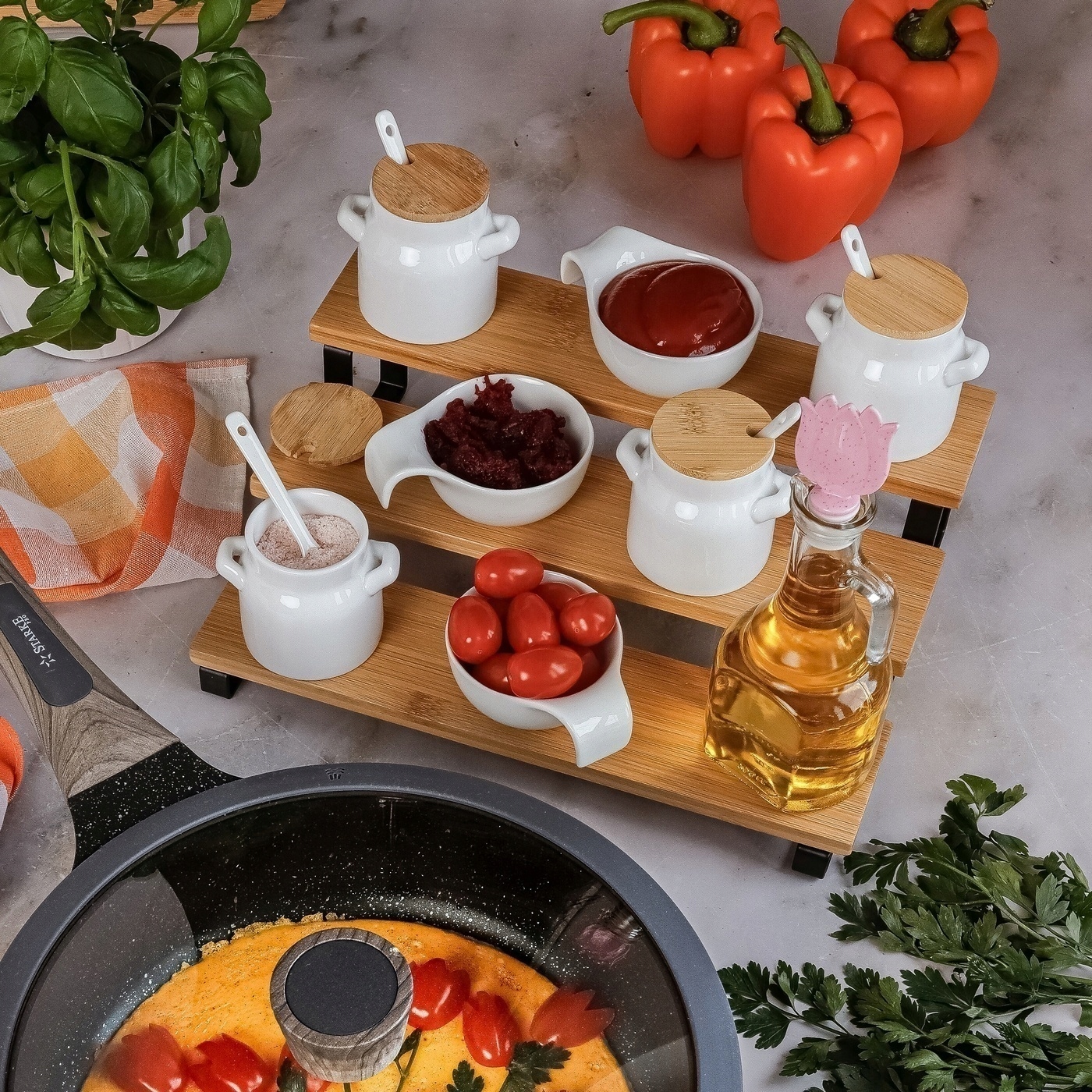 3x PÓŁKA NA PRZYPRAWY STOJAK na blat ORGANIZER Stan opakowania oryginalne