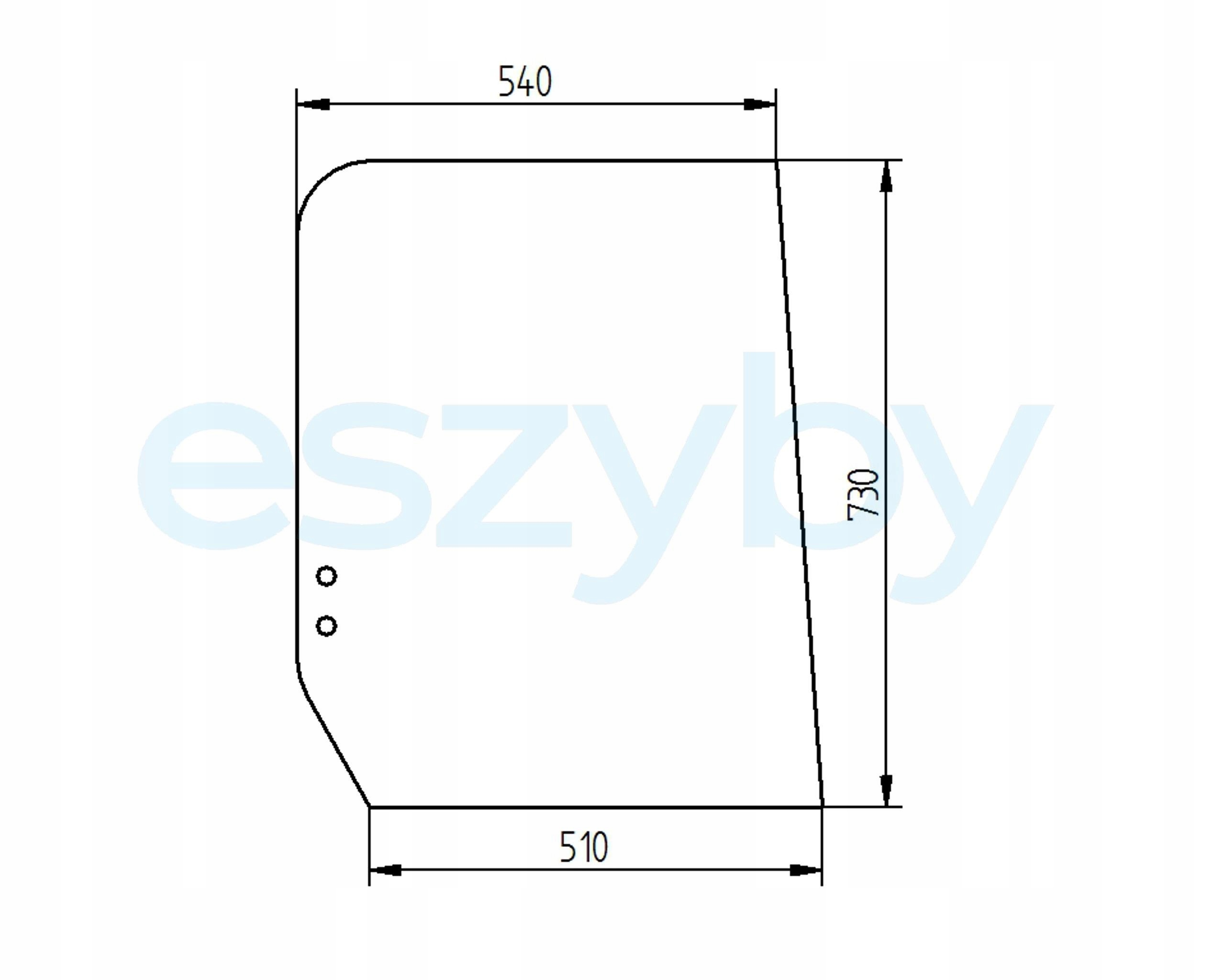 sklo minibagr Cat boční pravý horní 157-2376