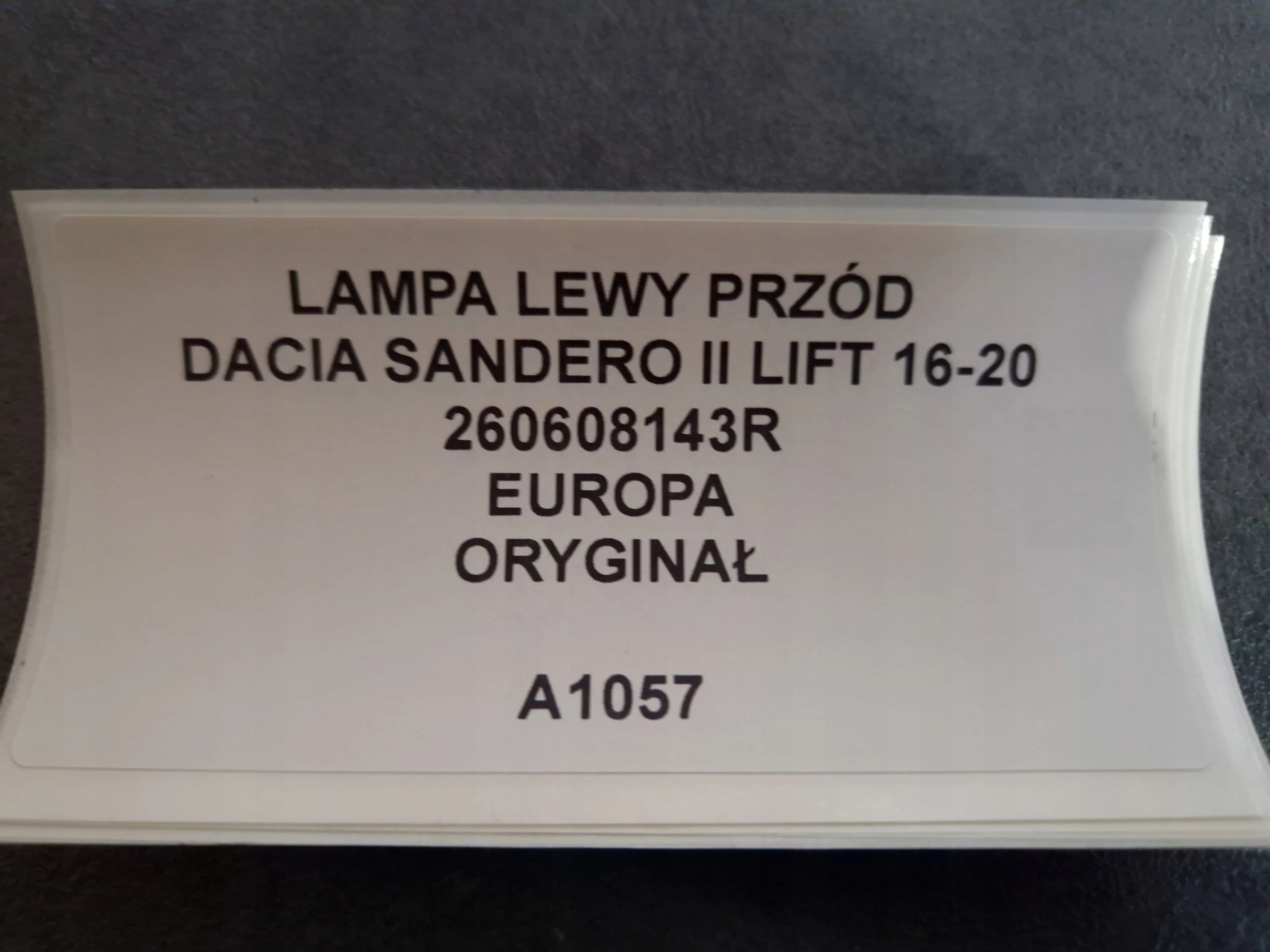 light left front DACIA SANDERO II LIFT 16-20 original 260608143R