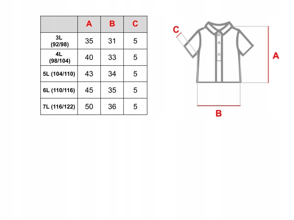KOSZULA WIZYTOWA dziecięca krótki rękaw 98/104 Wzór dominujący bez wzoru