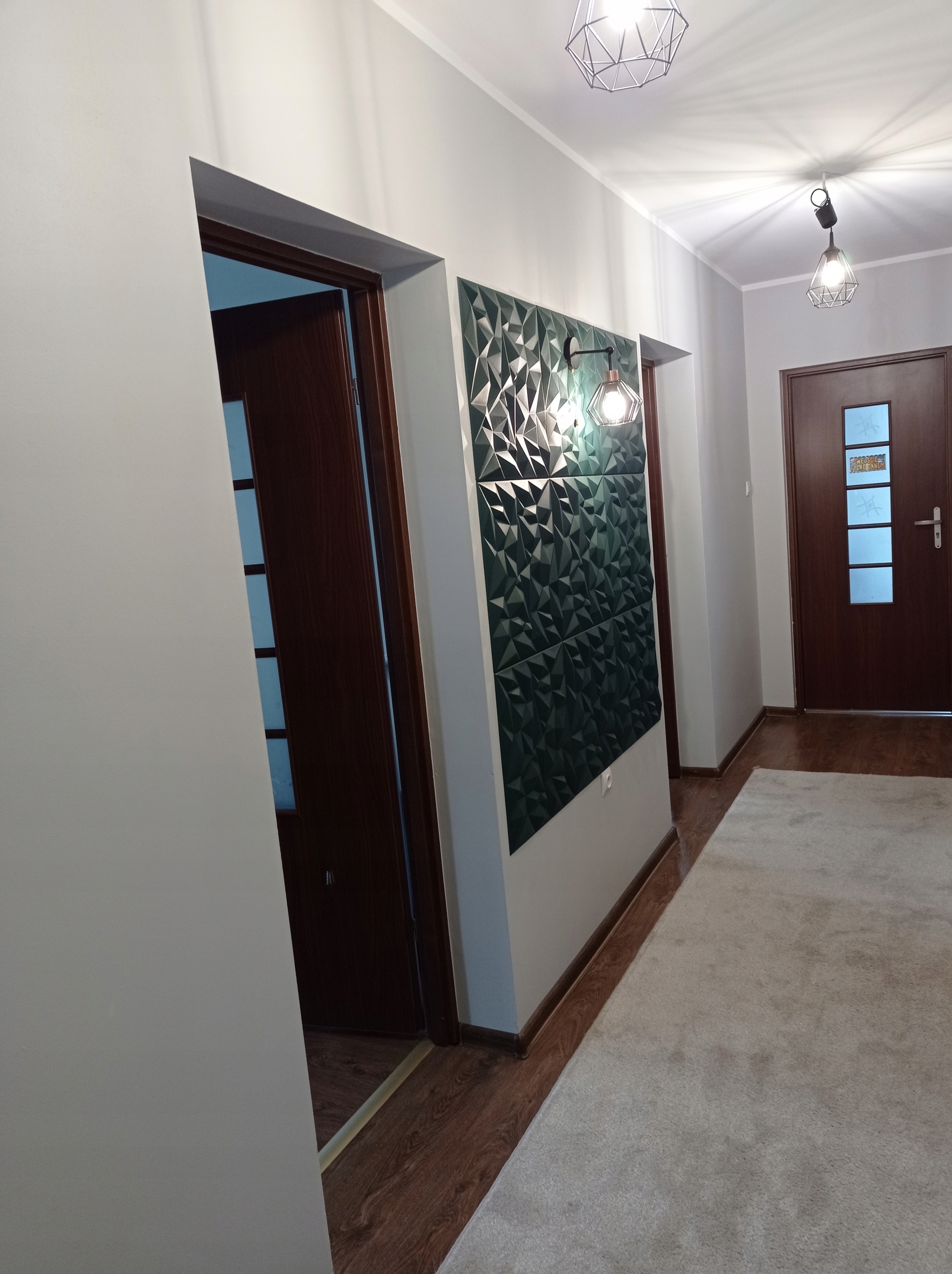 Kasetony Sufitowe 3D Ametyst Butelkowa Zieleń Format kwadratowy