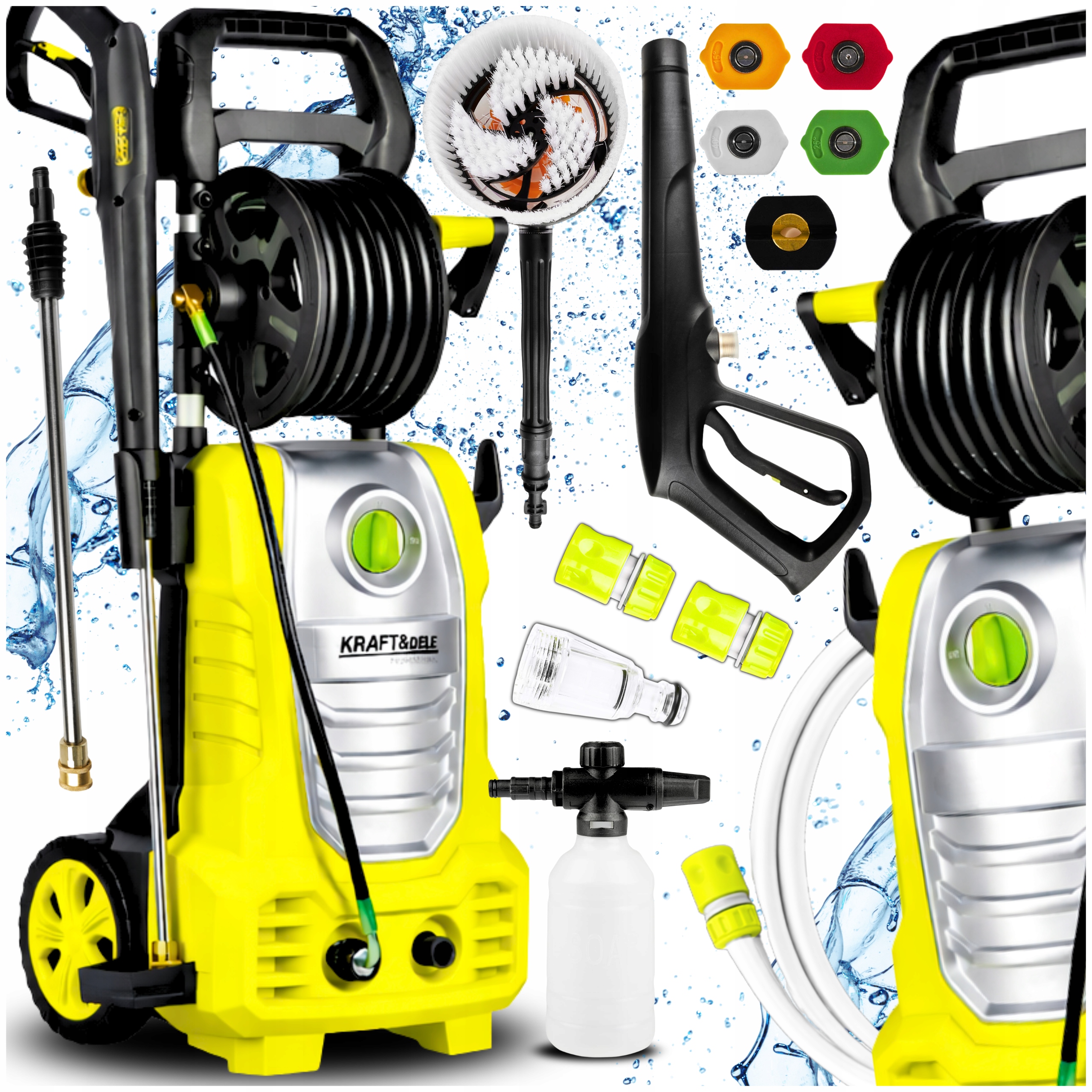 Samossąca Myjka Ciśnieniowa 280 Bar Mocna Pompa Zestaw 3000W Zwijak