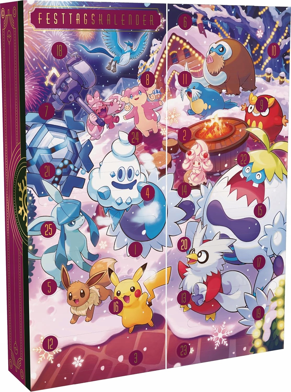 Адвент-календарь Pokemon TCG, коллекционные карты и бустеры, немецкая версия — фото 5