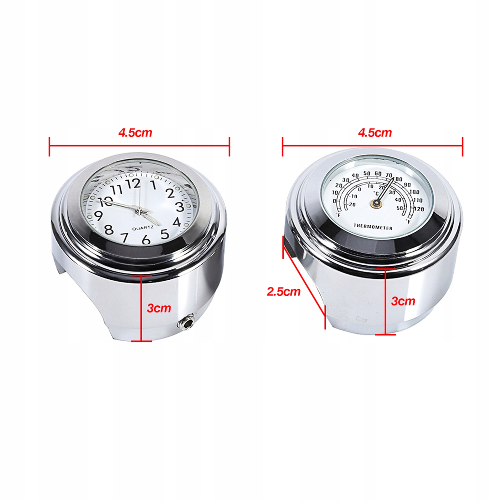 ZEGAREK MOTOCYKLOWY NA KIEROWNICĘ BIAŁA TARCZA Marka Inny