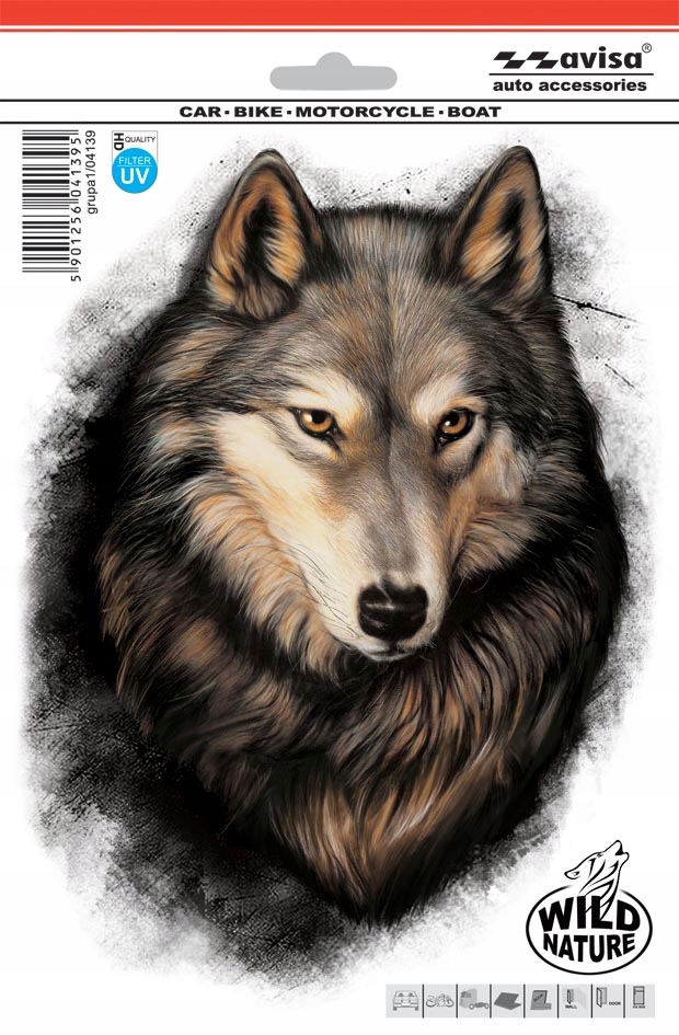 

Naklejka Na Samochód wilk grafika Auto wolf Uv