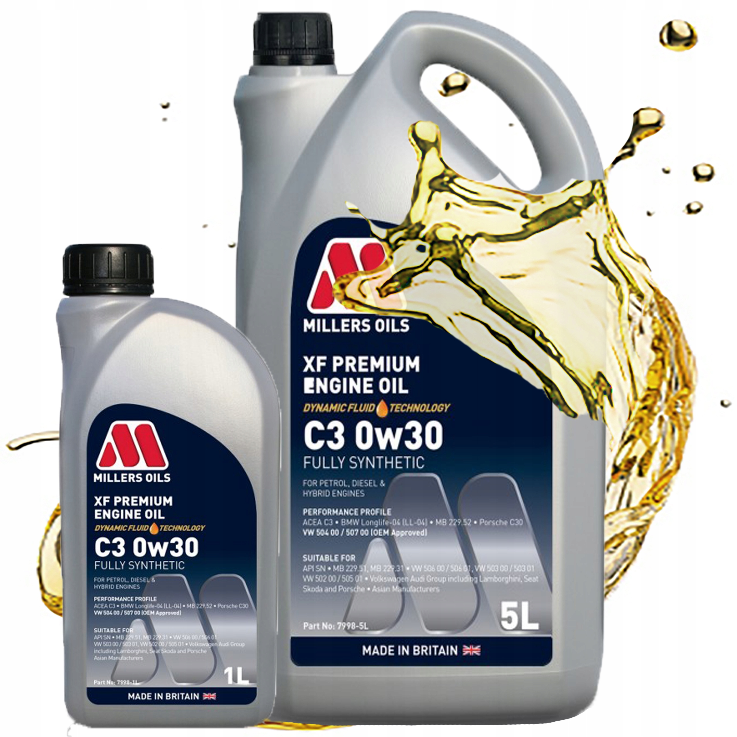 Syntetický Motorový Olej Millers Oils Xf Premium C3 Dft 0v30 6L
