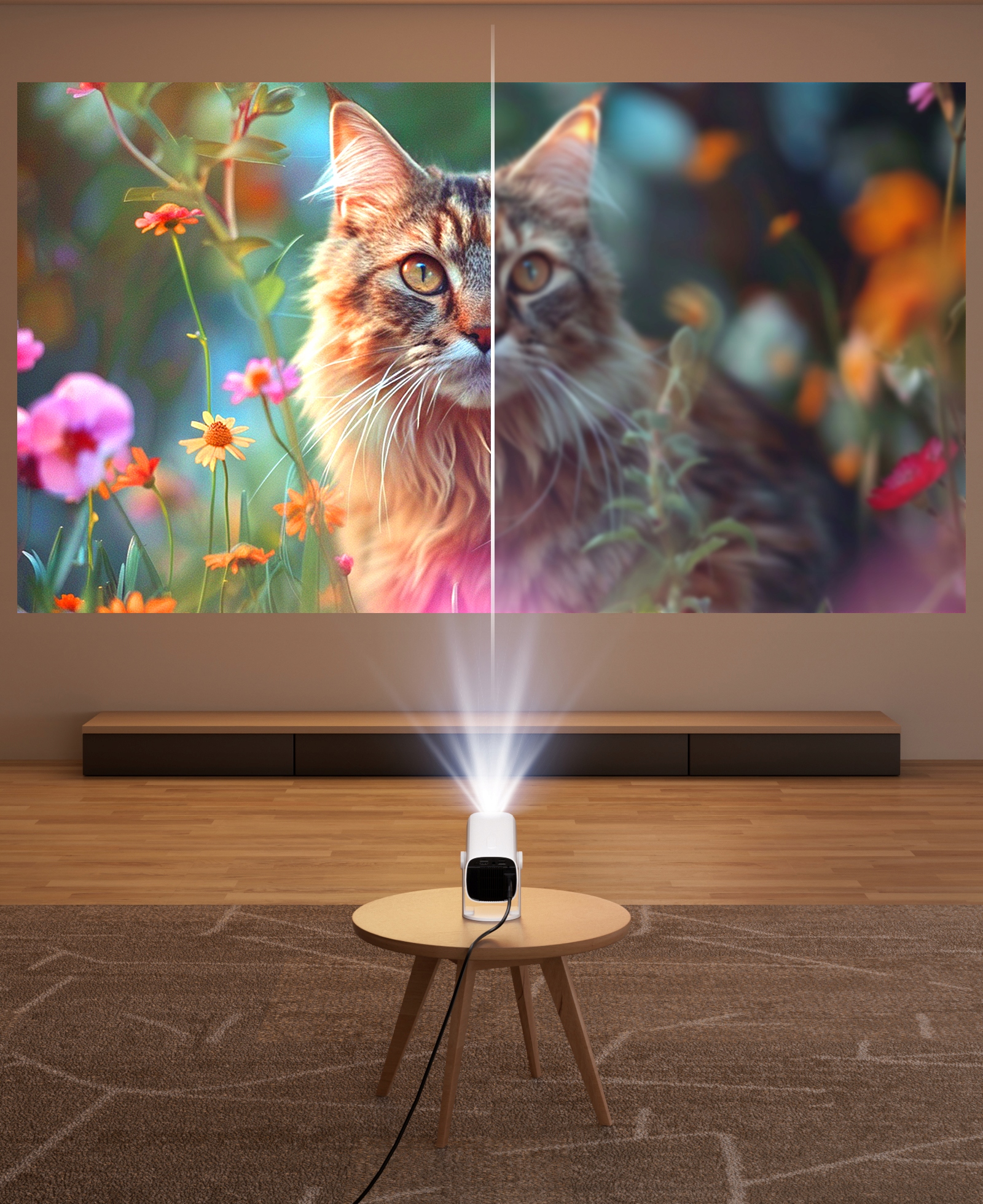 Projektor LED ANDUBEST K2N biały Technologia wyświetlania LED