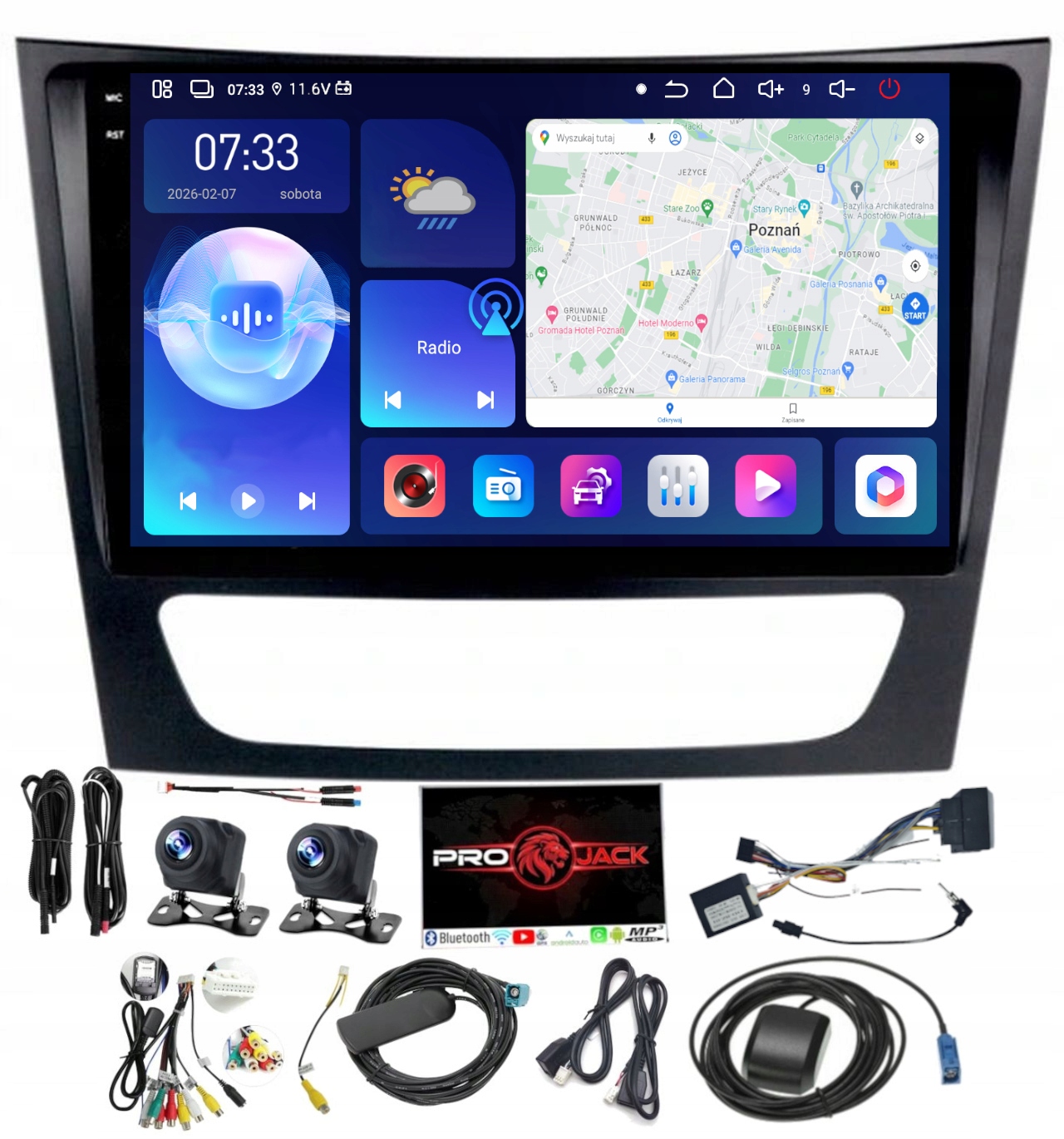Gps Rádio Android Mercedes W211 2002-2010 Carplay 128 Gb Sim Modem Kamery