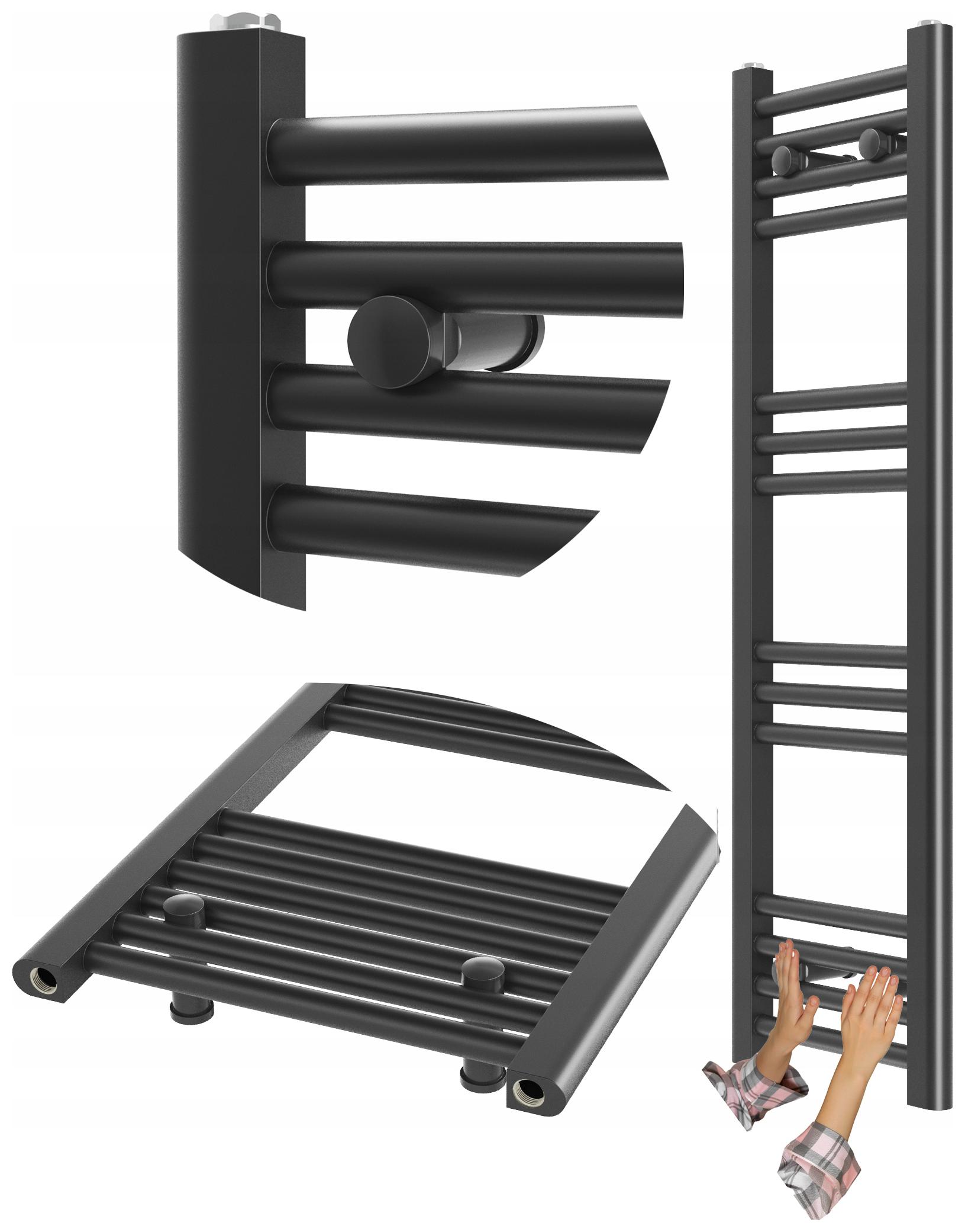 Koupelnový Radiátor Černý Žebříkový 30x100 cm Radiátor Moderní Breno