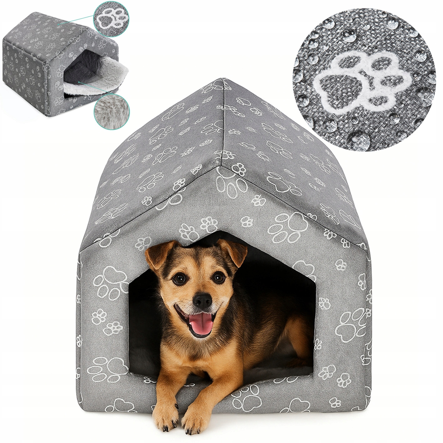 Měkký Pelíšek pro psa kočku odnímatelný polštář , L Drápový Domeček Kožešina