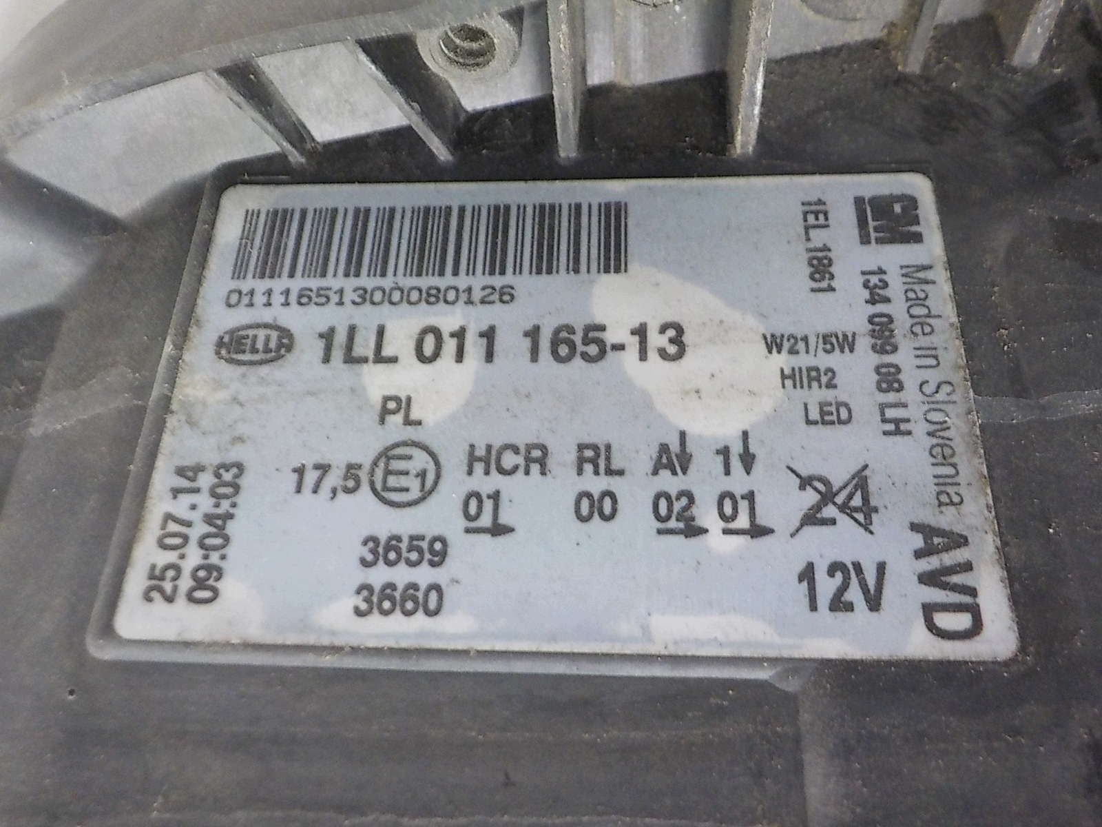 OPEL INSIGNIA A LIFT light left front front UK 1LL011165-13 39031209