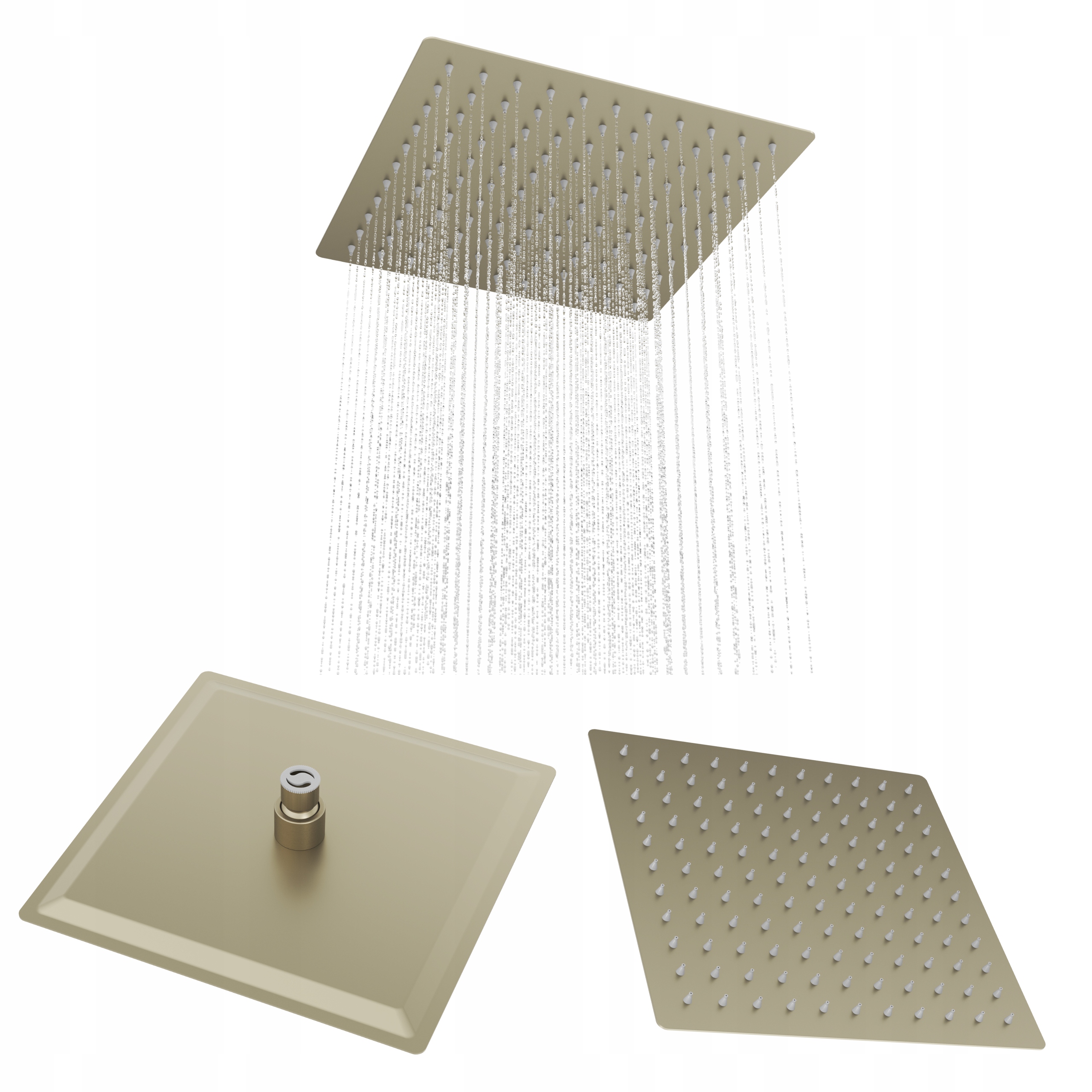 Sprchová sprchová dešťová sprcha čtvercová zlatá do kabiny 30 cm Slim