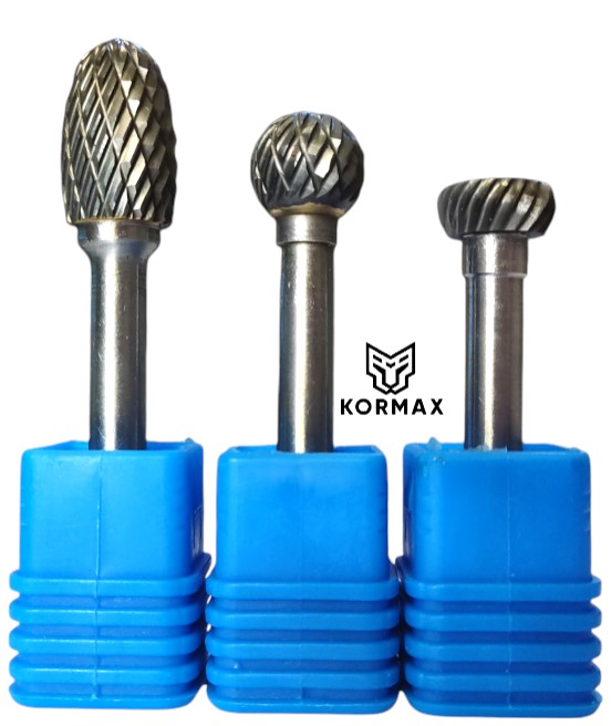 Rychlootáčkový frézovací rotační pilník 12 mm na kov s karbidem Set 3ks