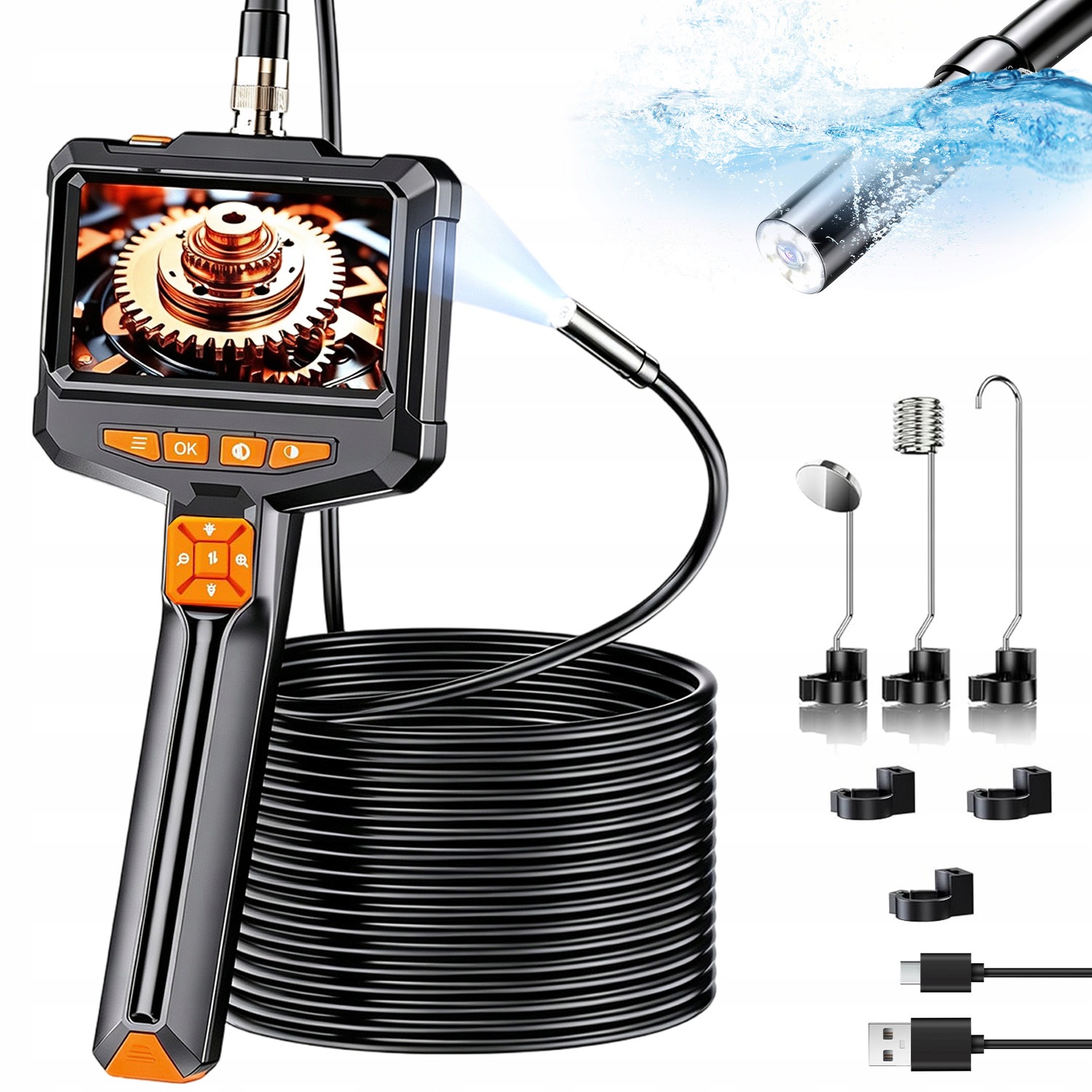 Kamera Pro Trubky 4.3" Ips 8.5MM 5M Kabel 8 Led 1800MAH
