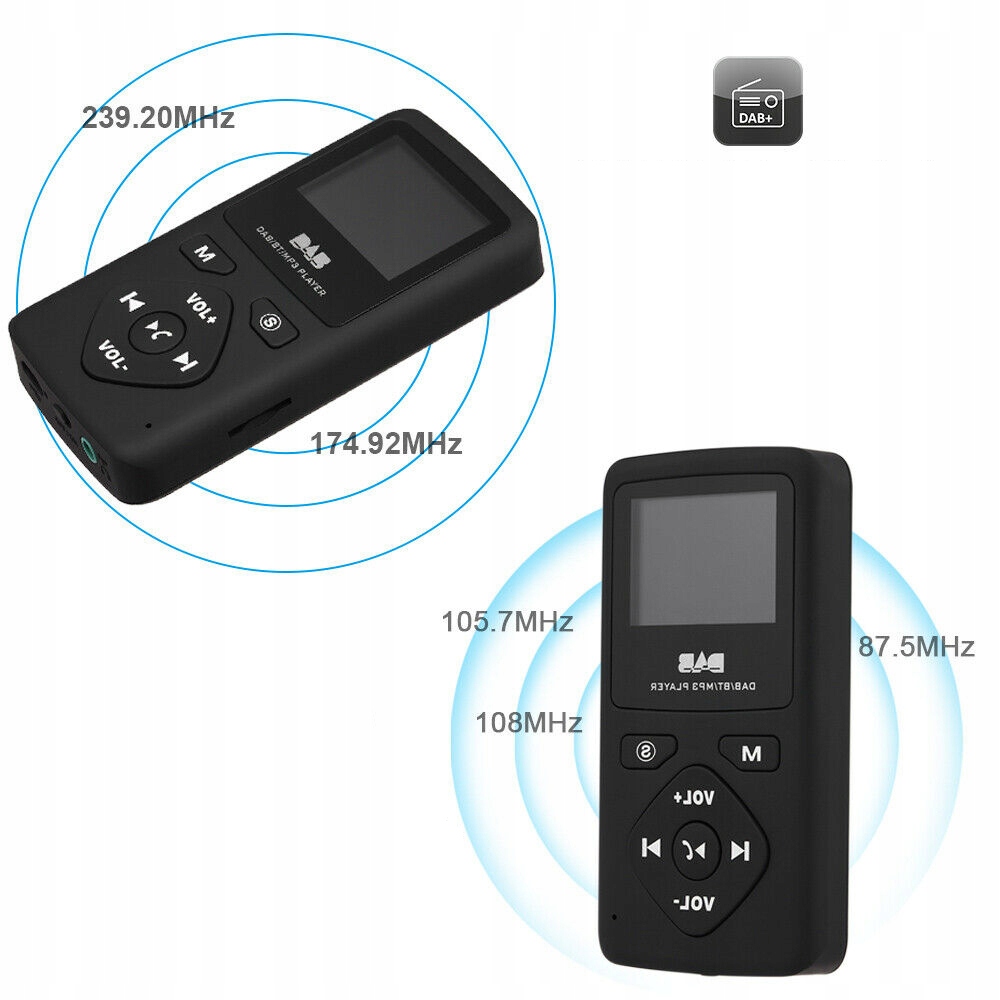 KIESZONKOWE RADIO CYFROWE DAB/DAB+I FM, PRZENOŚNE OSOBISTE MINI RADIO DAB Kod producenta RADIO KIESZONKOWE