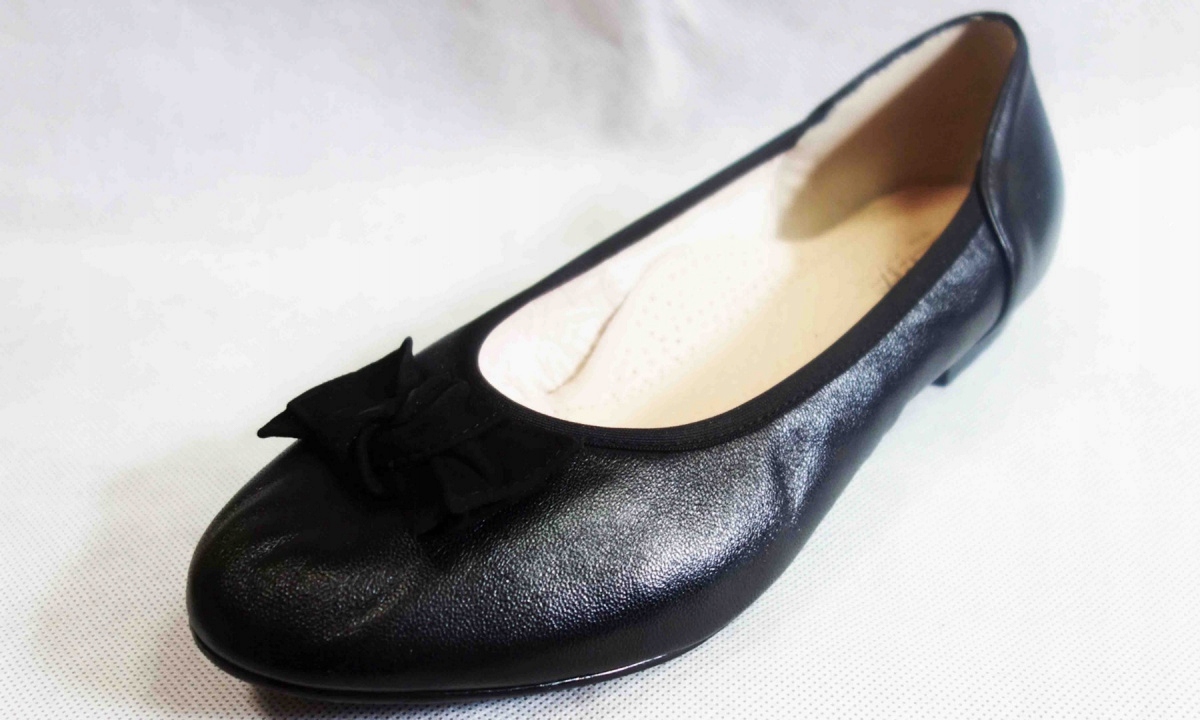 

Skórzane Baletki Czarne Szerokie H i G 45