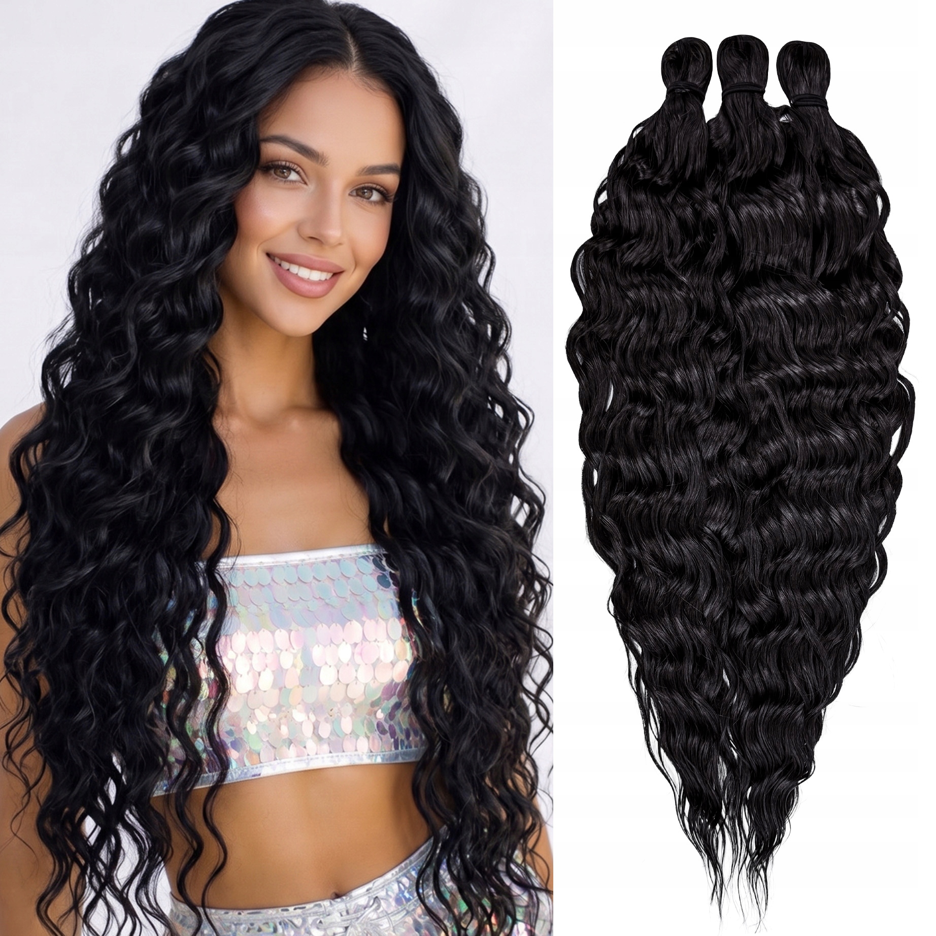 Syntetické vlasy Afroloki Star Wave Pro 300g 22'' #1B hluboká černá kadeře