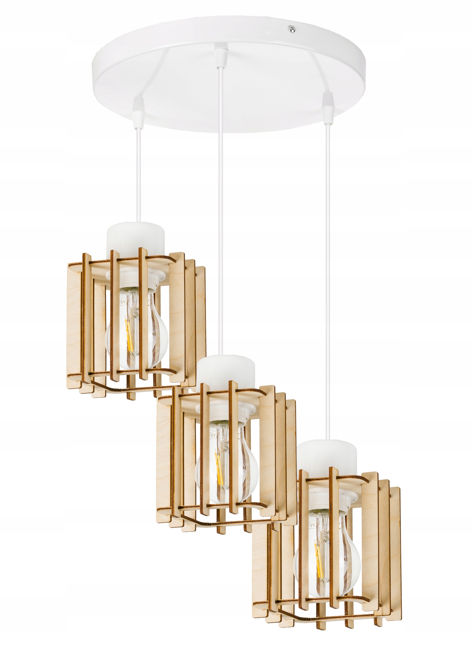 Závěsná Lampa závěsný stropní lustr Dřevo Kostka 3