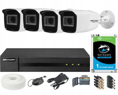 Zestaw monitoringu 4 kamery 4Mpx IR40,Zoom x4,1TB