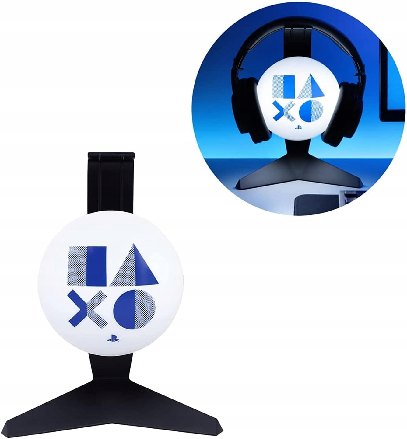 STOJAK NA SŁUCHAWKI PLAYSTATION WIESZAK NA SŁUCHAWKI LAMPKA NOCNA LED PS4
