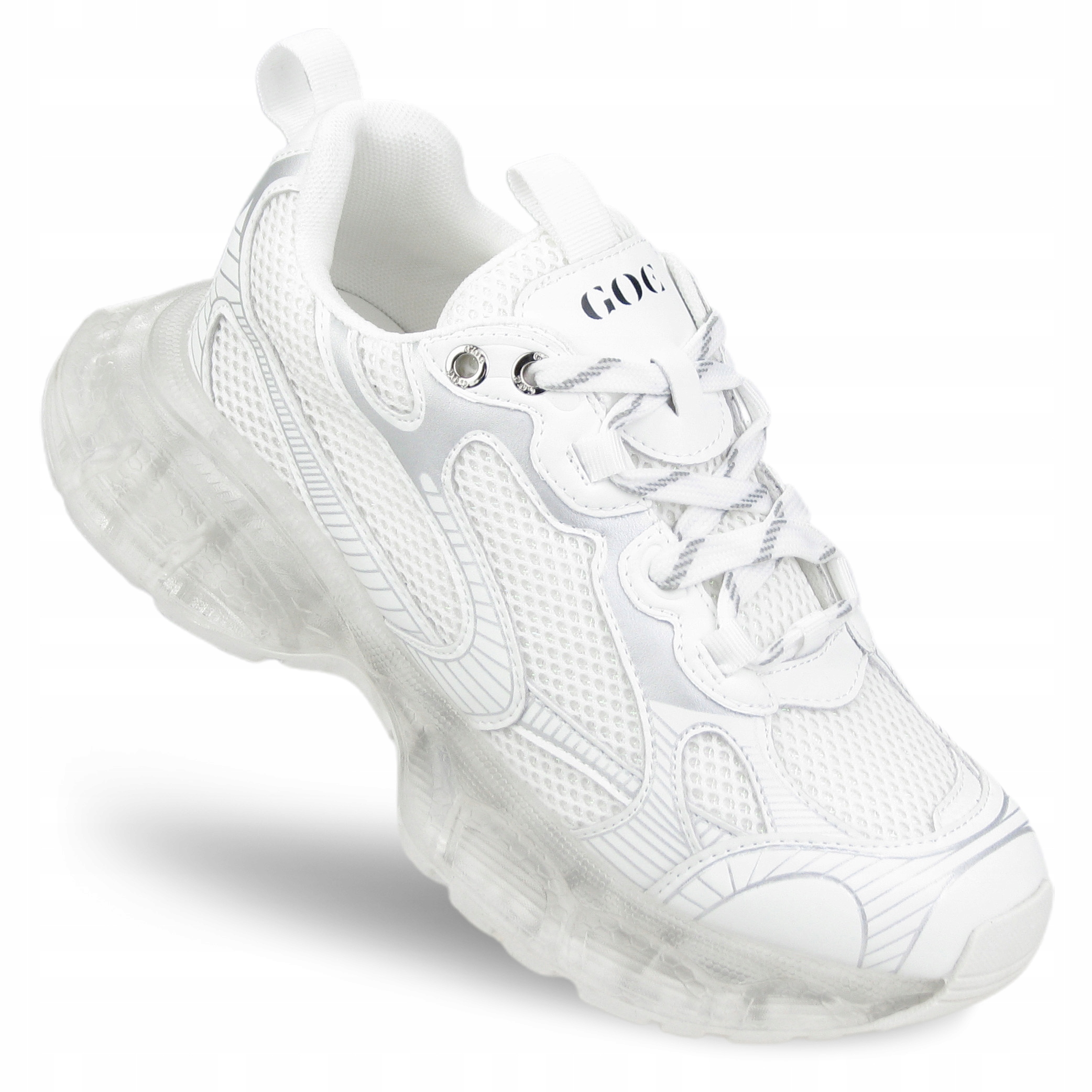 Buty Sportowe damskie Goe sneakersy skóra siateczka RR2N4083 białe 39