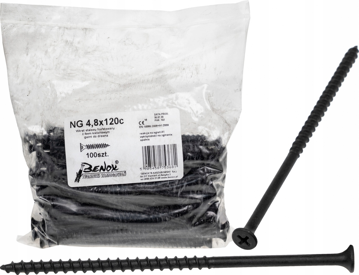 

Wkręty czarne płyt gk karton gips/drewn 4,8x120 10