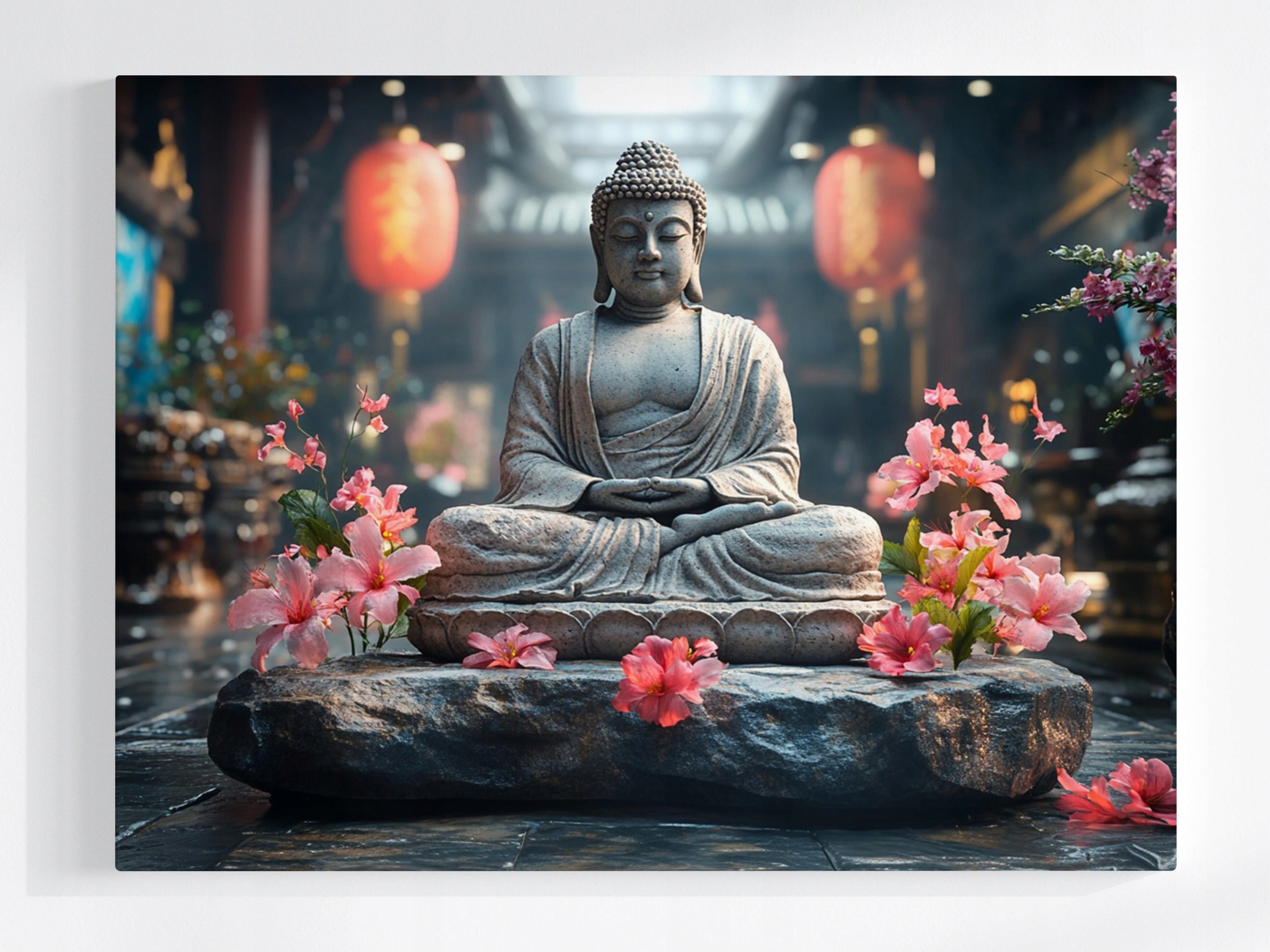 Obraz Na Plátně Náboženství Víra Buddhismus Socha Buddha Chrám 100x75