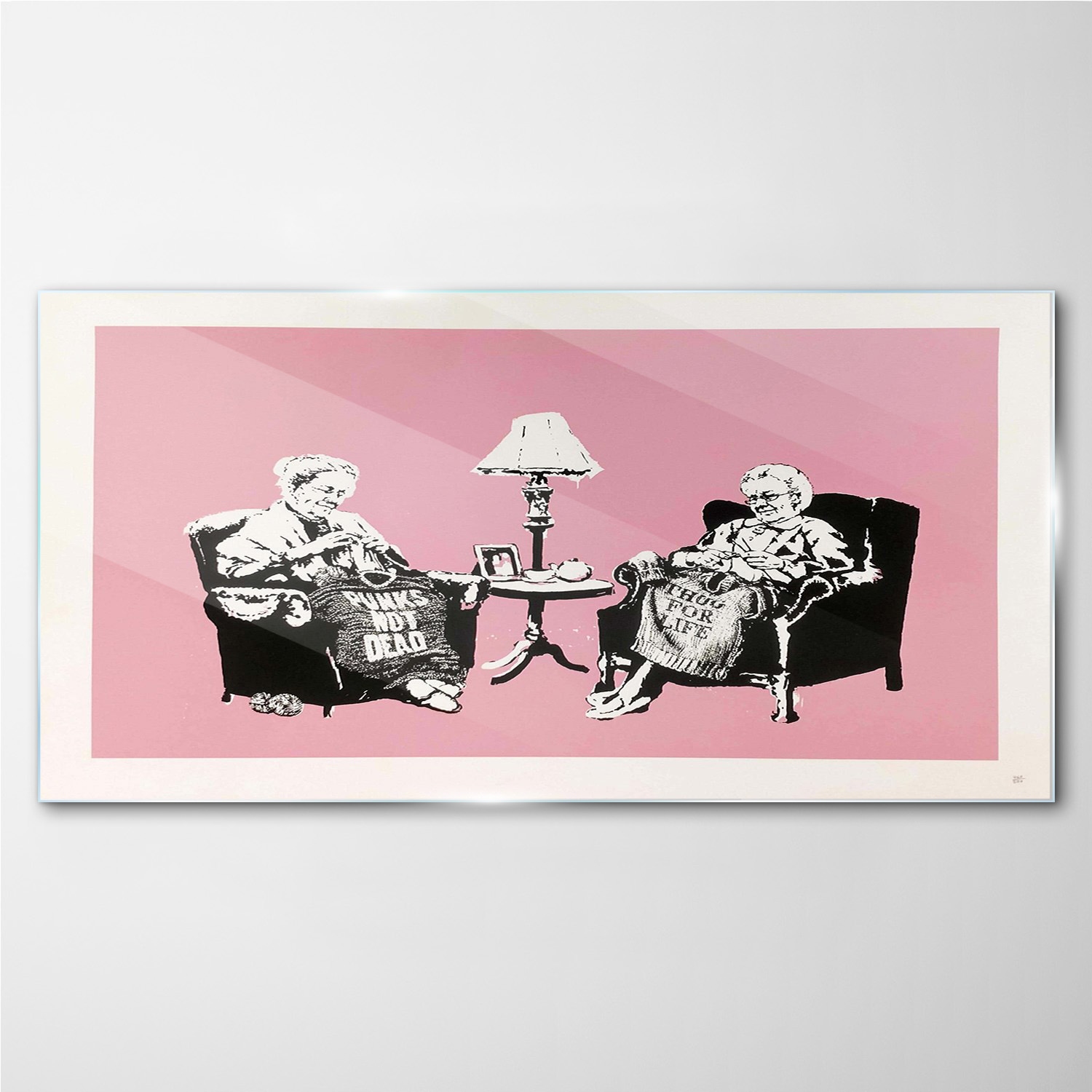 

Obraz na ścianę szklany Babcie Banksy 140x70 cm