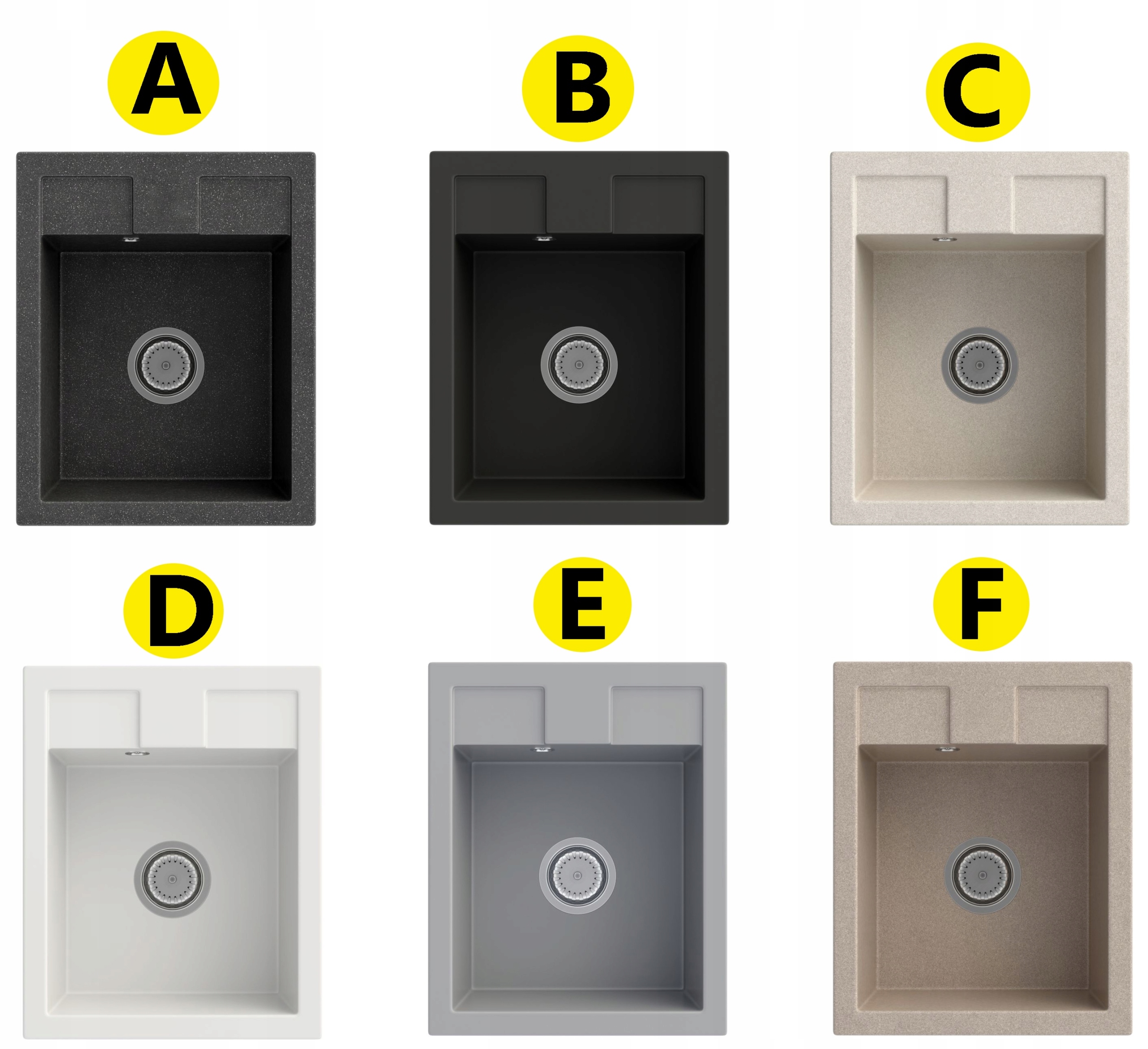 ZLEWOZMYWAK JEDNOKOMOROWY czarny granit BATERIA kuchenna STOJĄCA syfon BEST Krótszy bok 40 cm