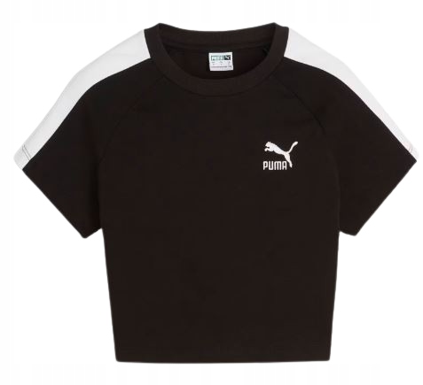 Tričko z bavlny Puma crop top přiléhavý S