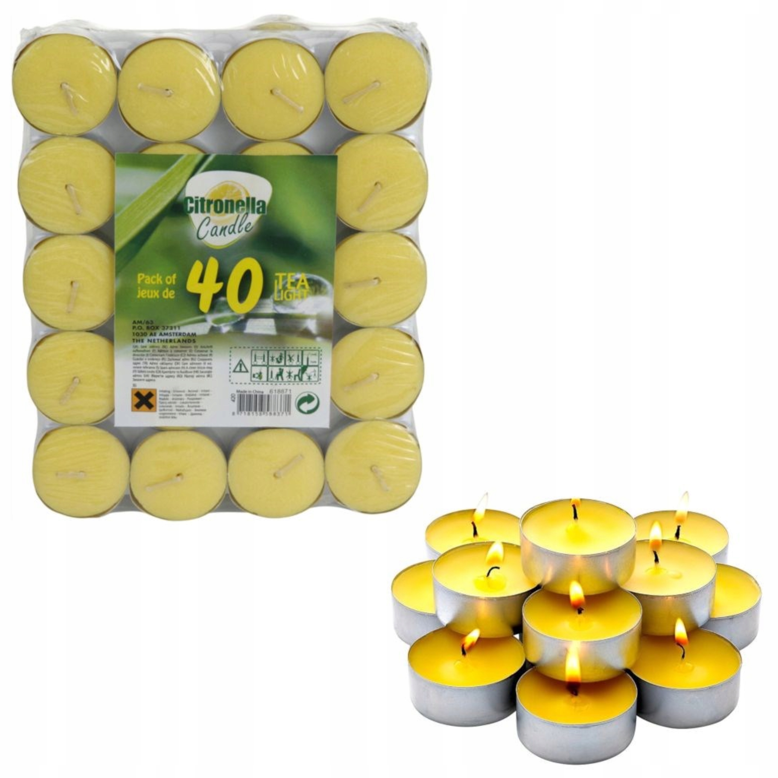 

świeca tealight na komary odstraszacz cytryna x40