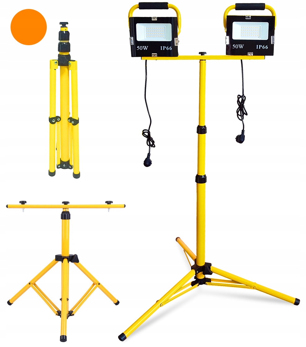 Светодиодный галогенный строительный штатив стенд 2x50w лампа