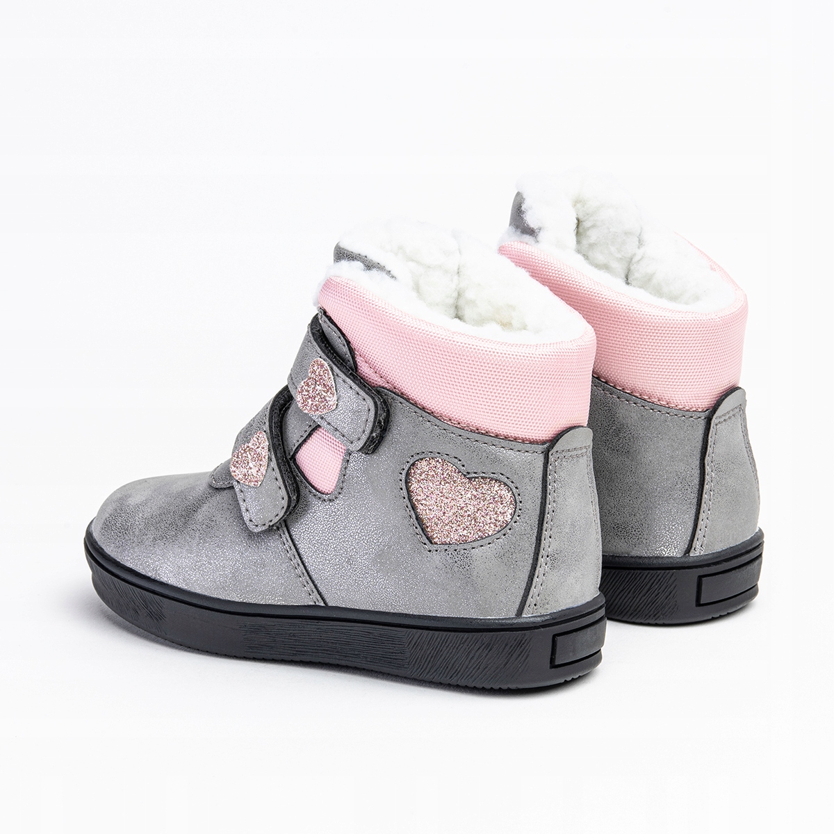 Trzewiki OCIEPLANE kożuszek śniegowce STABILNE lekkie na RZEPY Wojtyłko Płeć dziewczynki