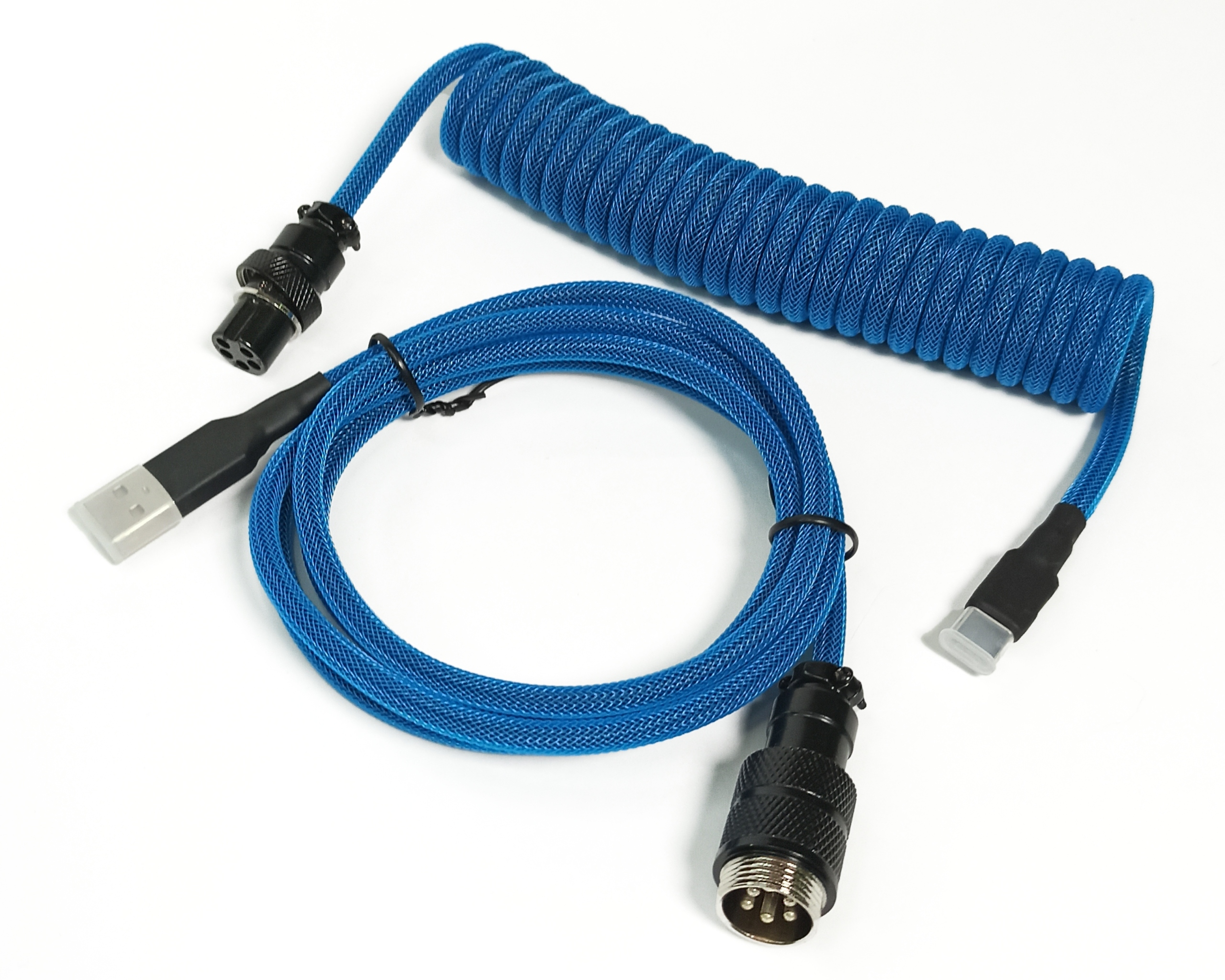Coiled Cable Dekorativní Aviator Spirálový kabel 5-pin Usb-a pro klávesnici