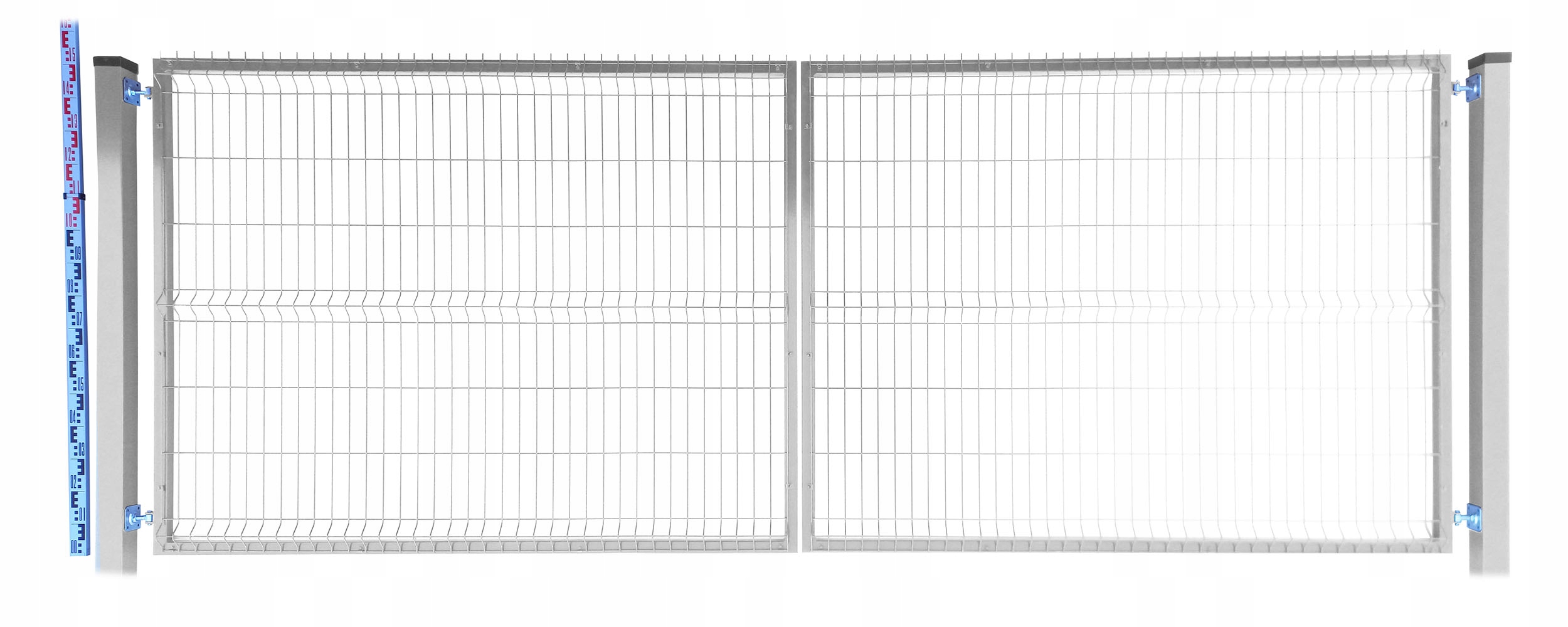 Panelová Brána 150 cm pozink dva Sloupky pozinkovaná dvoukřídlá 153 cm