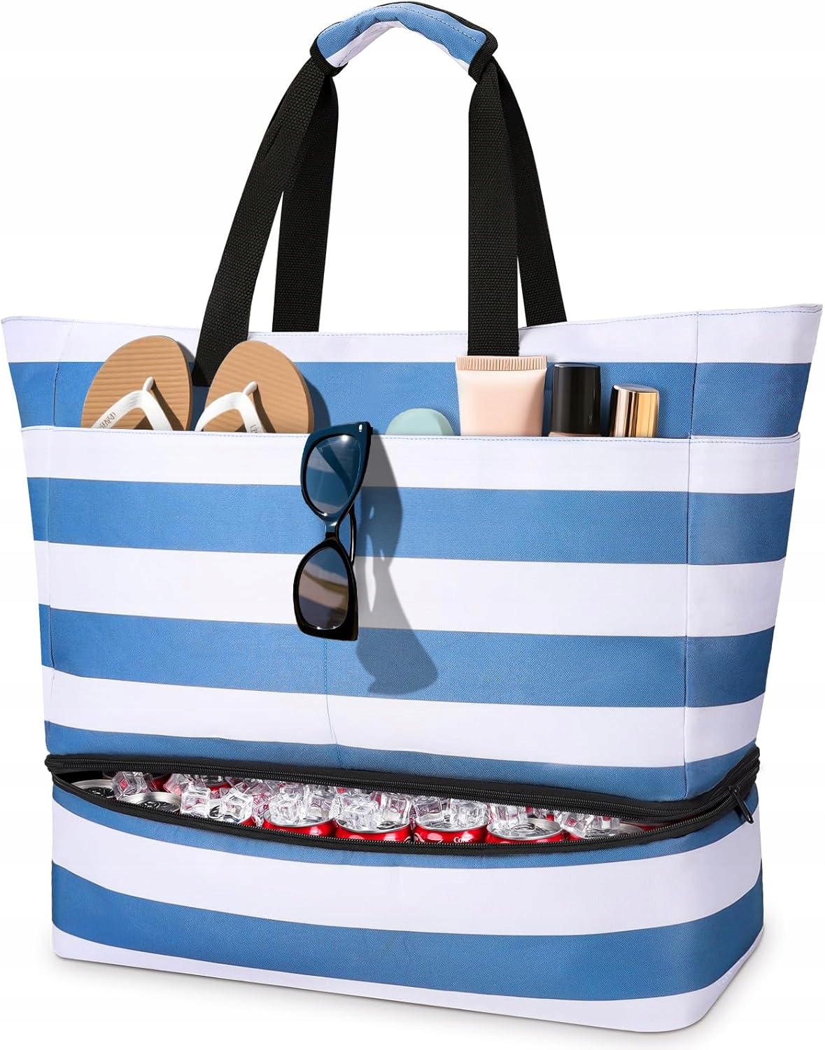 Cirycase Plážová Chladicí Taška S Modrobílými Proužky 50x49x20 J0A