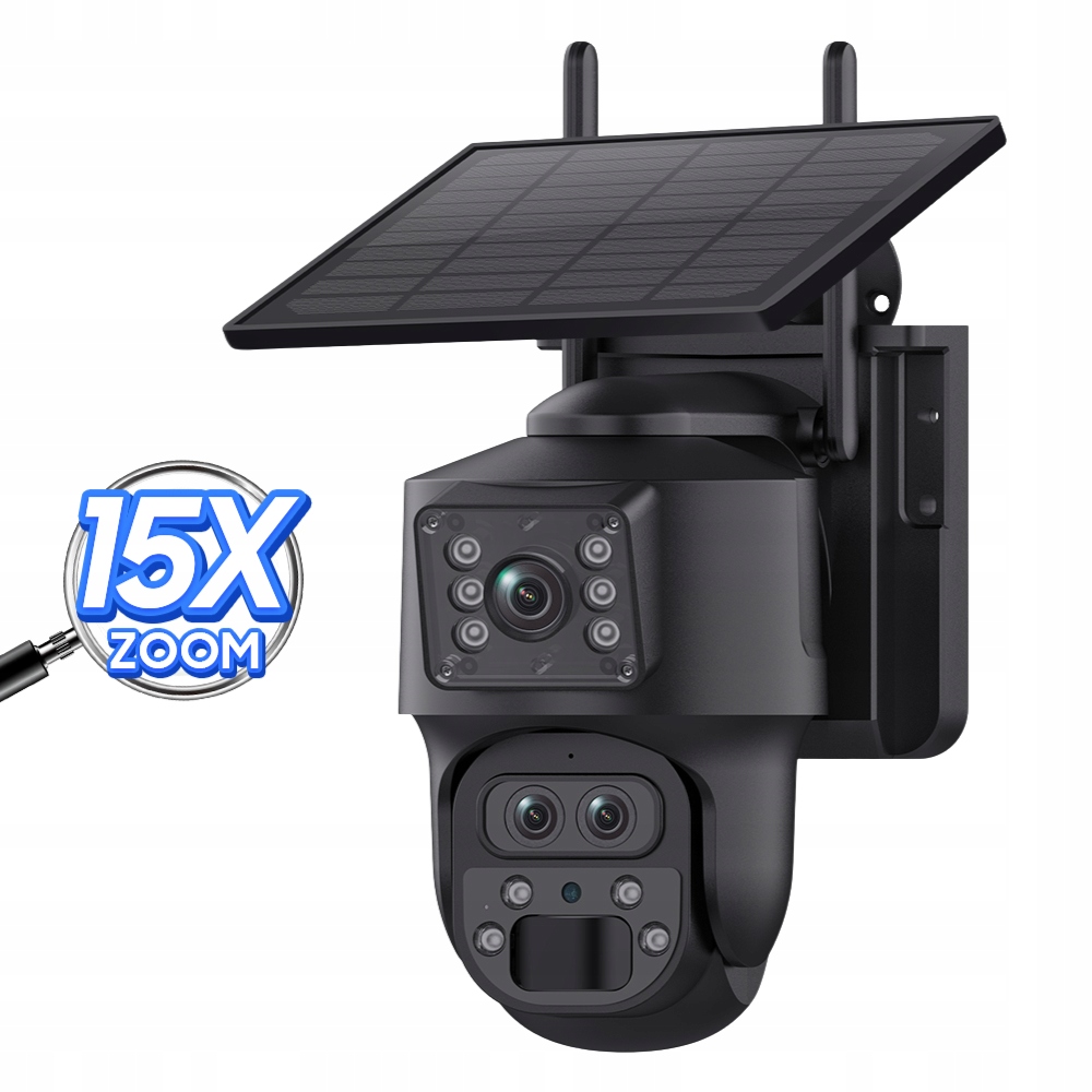 Fotopasca Kamera 12MP 15X Zoom Sim Solar 4G Ptz 3 Objektívy Premium Gsm