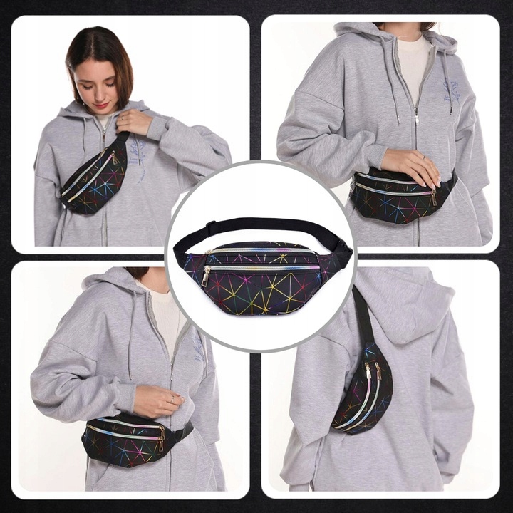 Biodrówka NERKA saszetka na pas ramię czarna Długość paska 135 cm