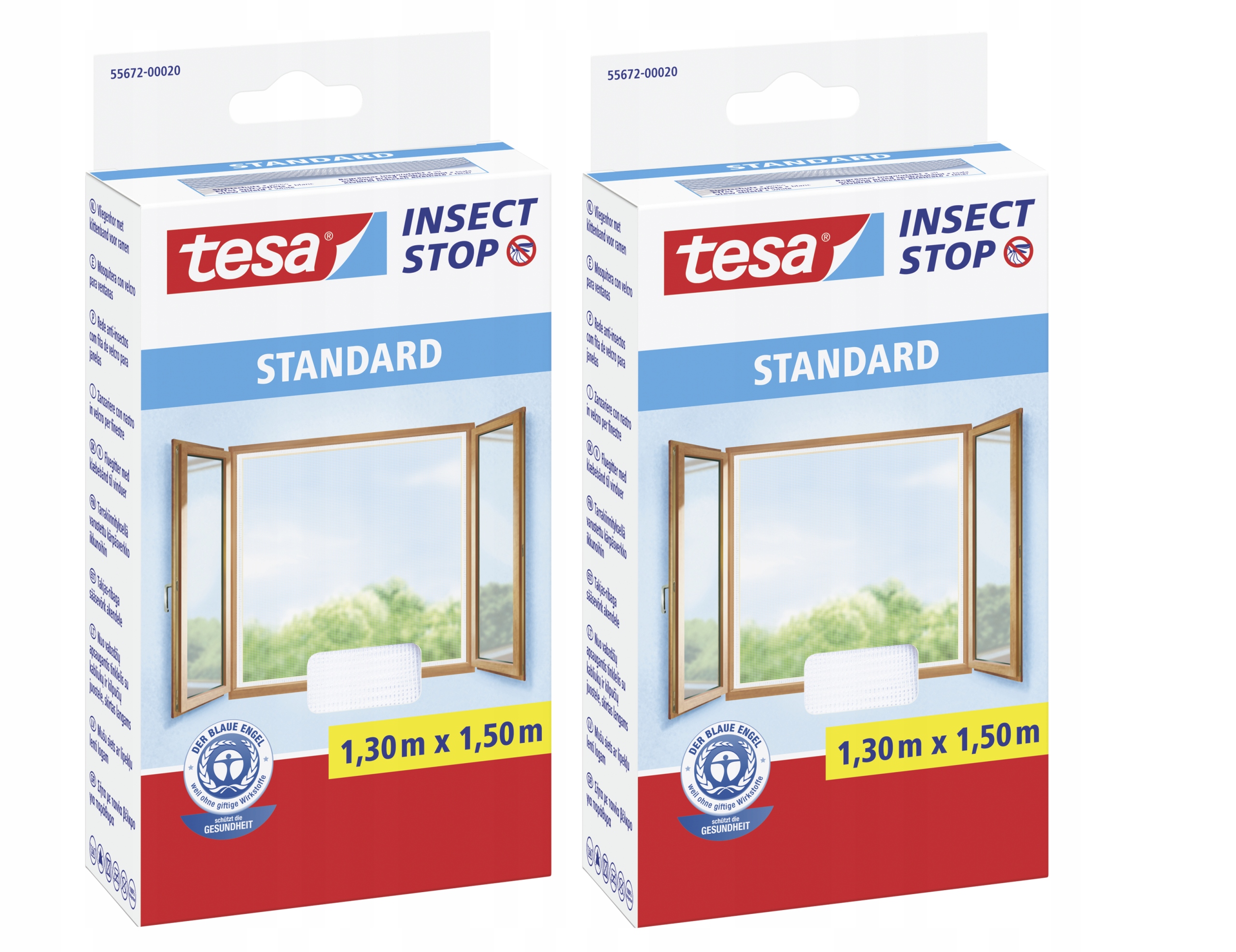 

2X Moskitiera na okno Tesa Standard 1,3x1,5m biała